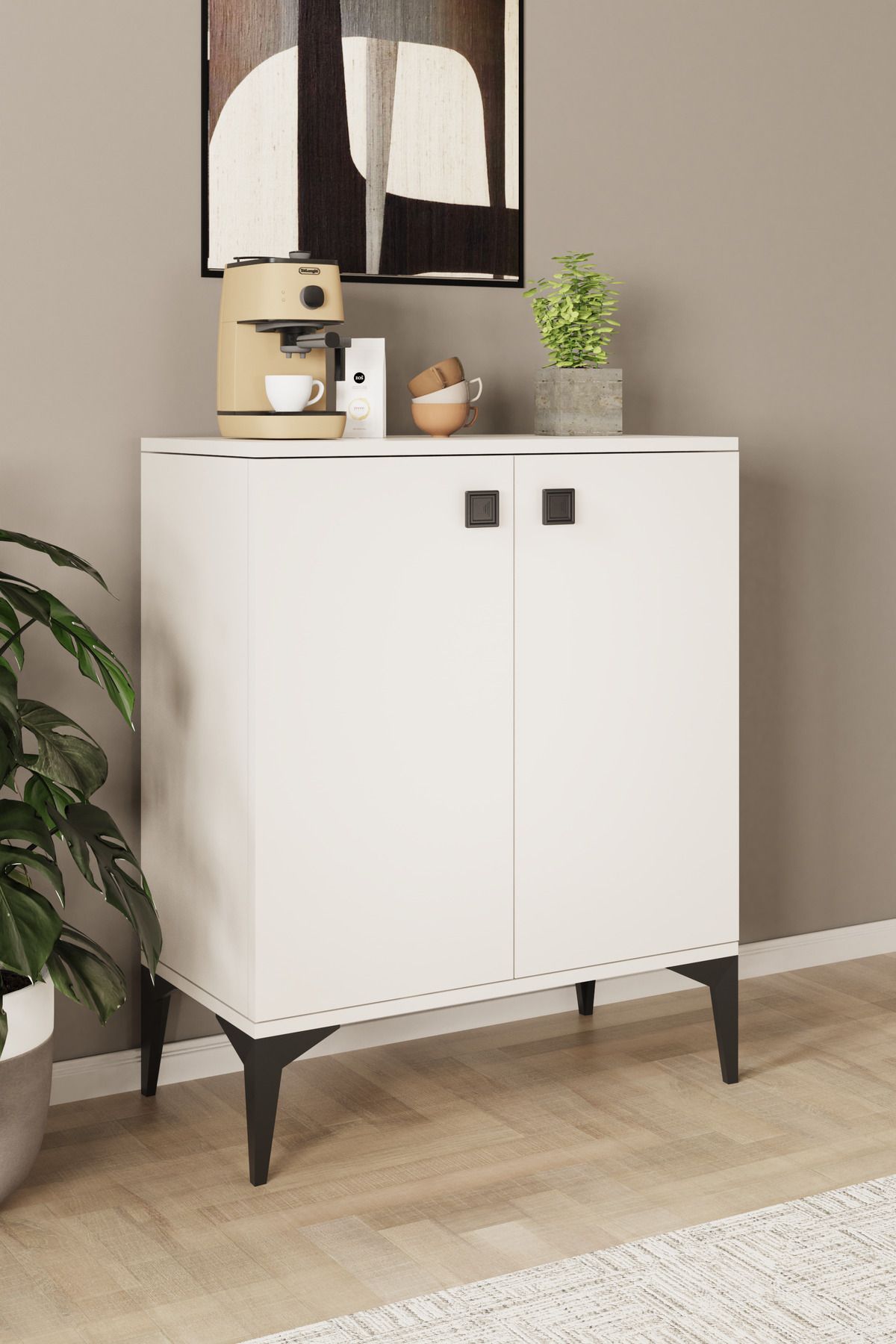 Happylife Furniture Design %100 MDF Çok Amaçlı Dolap Mutfak Dolabı Kiler Dolabı Zahirelik Kahve Köşesi Banyo Dolabı Ayakkabılık