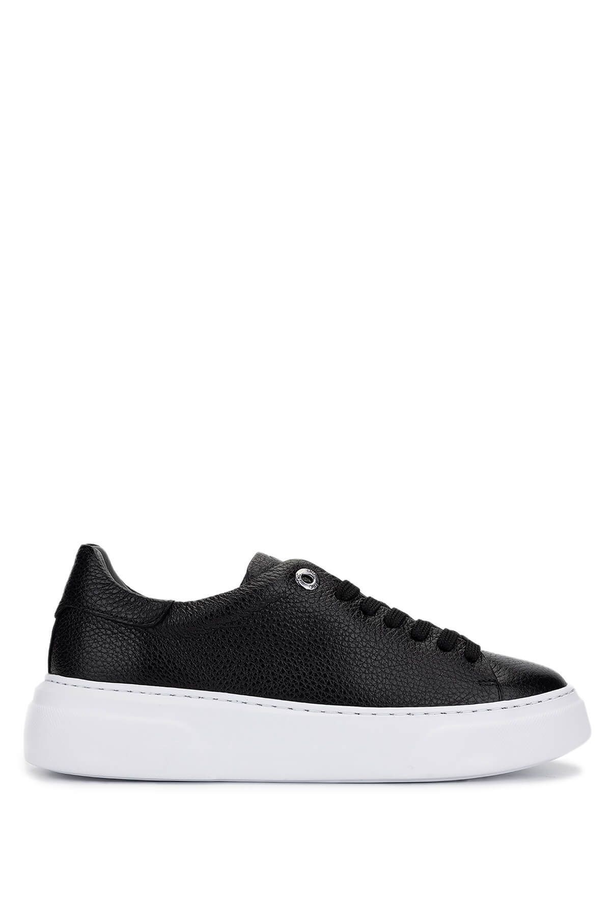 Tamer Tanca Kadın Hakiki Deri Siyah Floter Sneakers & Spor Ayakkabı
