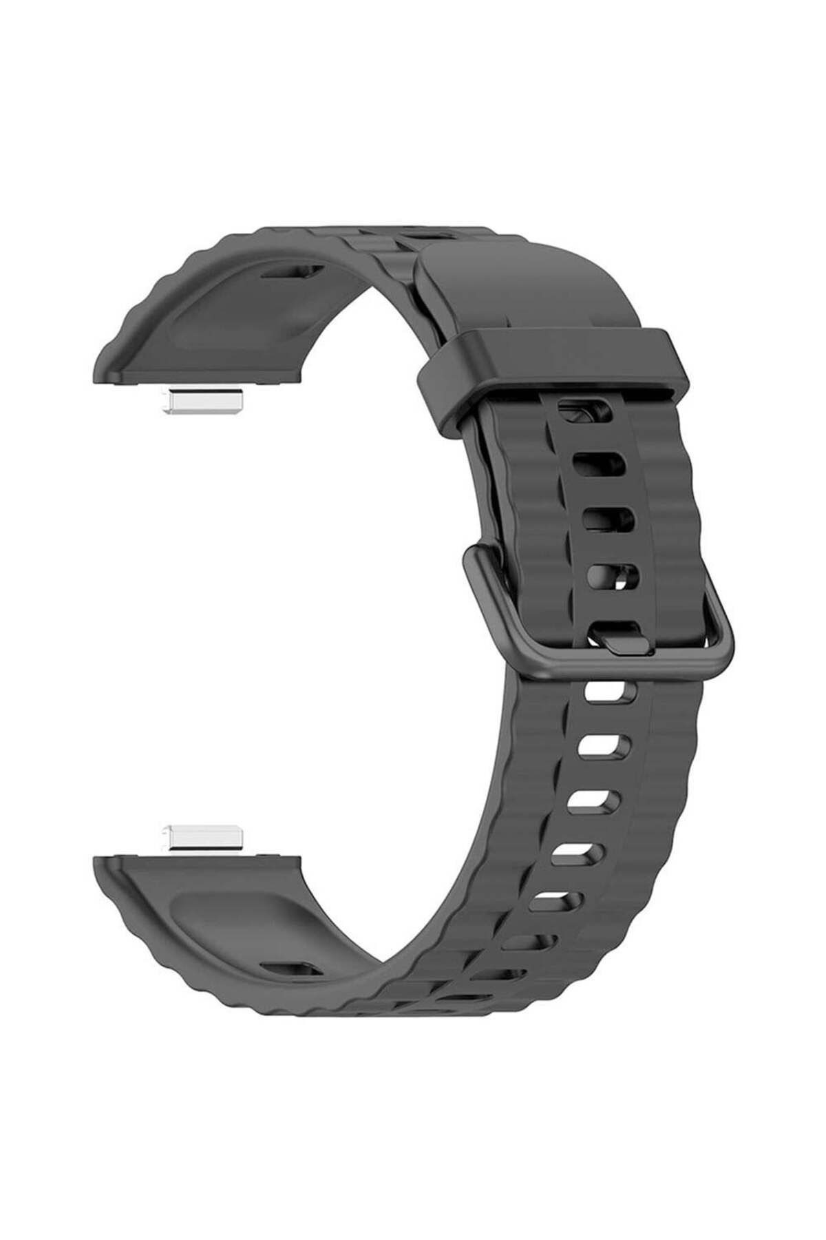 redmud teknoloji Huawei Watch Fit 4 Pro Watch Fit 4 Watch Fit 3 ile Uyumlu Official Siyah Tokalı Silikon Kordon