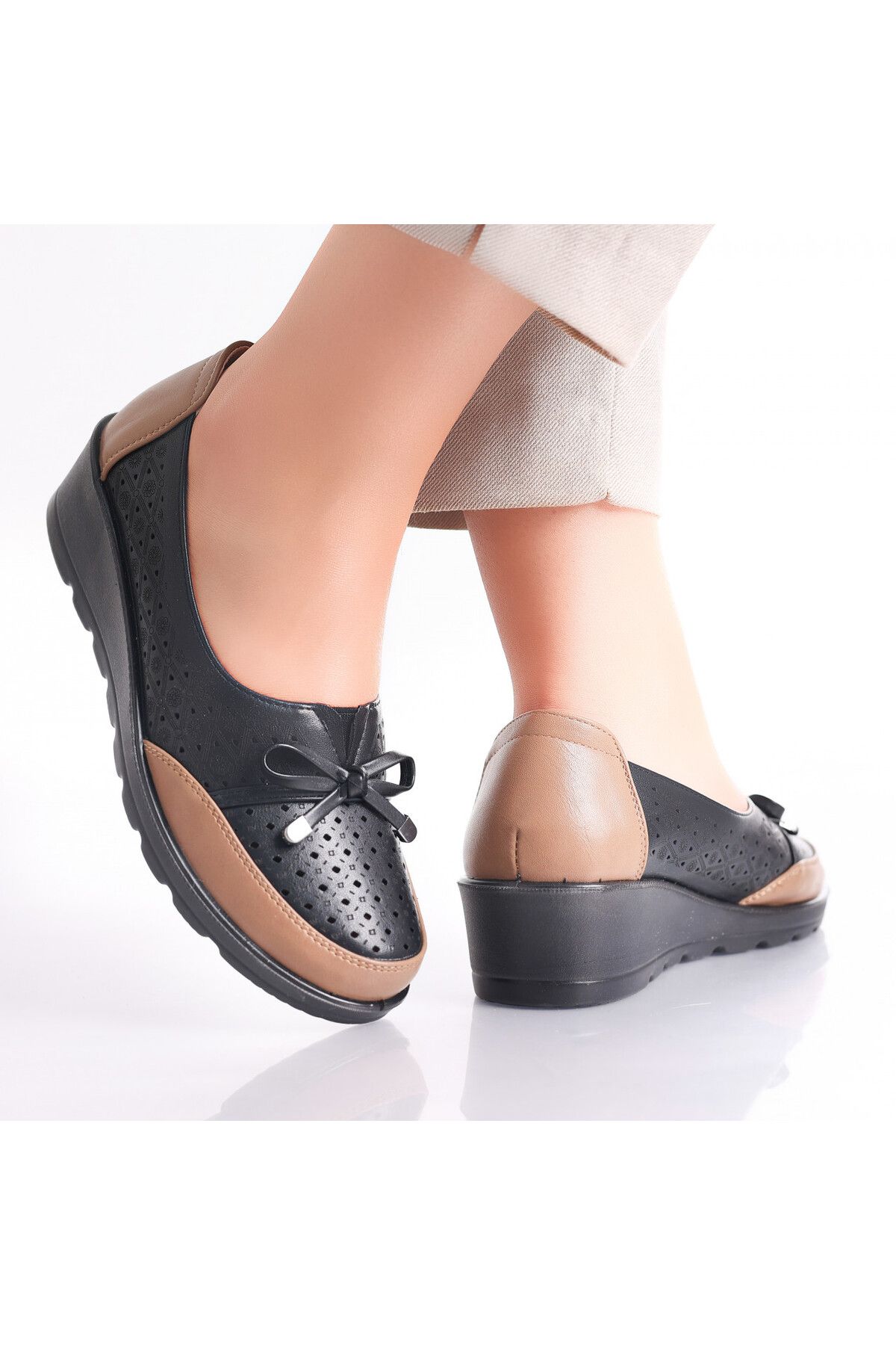 MODA STİL-Women's Black/Brown Shoes Made of Eco-Leather Tania, 41 3