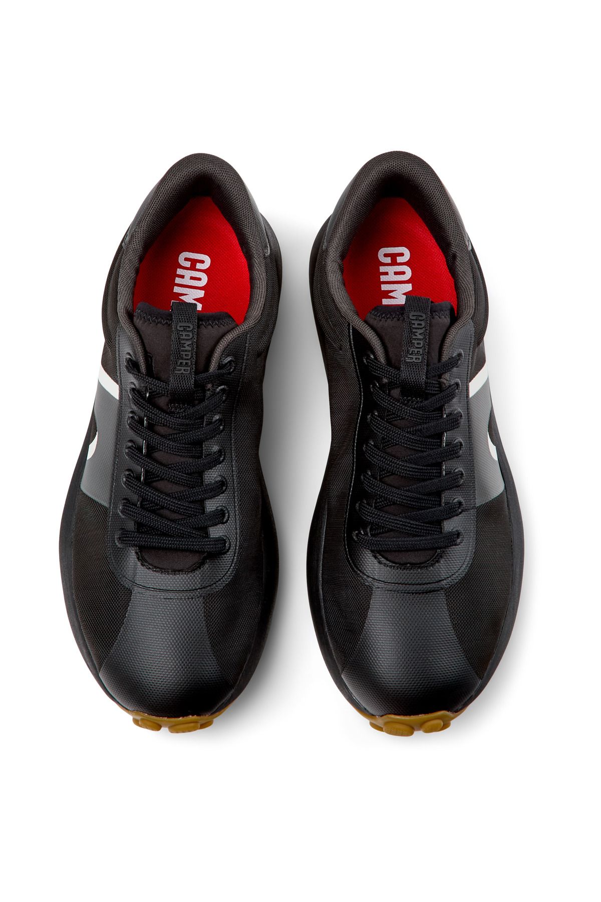 CAMPER-Men's Black Classic Sneaker with Hook And Loop, Mesh Details, and Comfortable Sole PelotasAthens 3