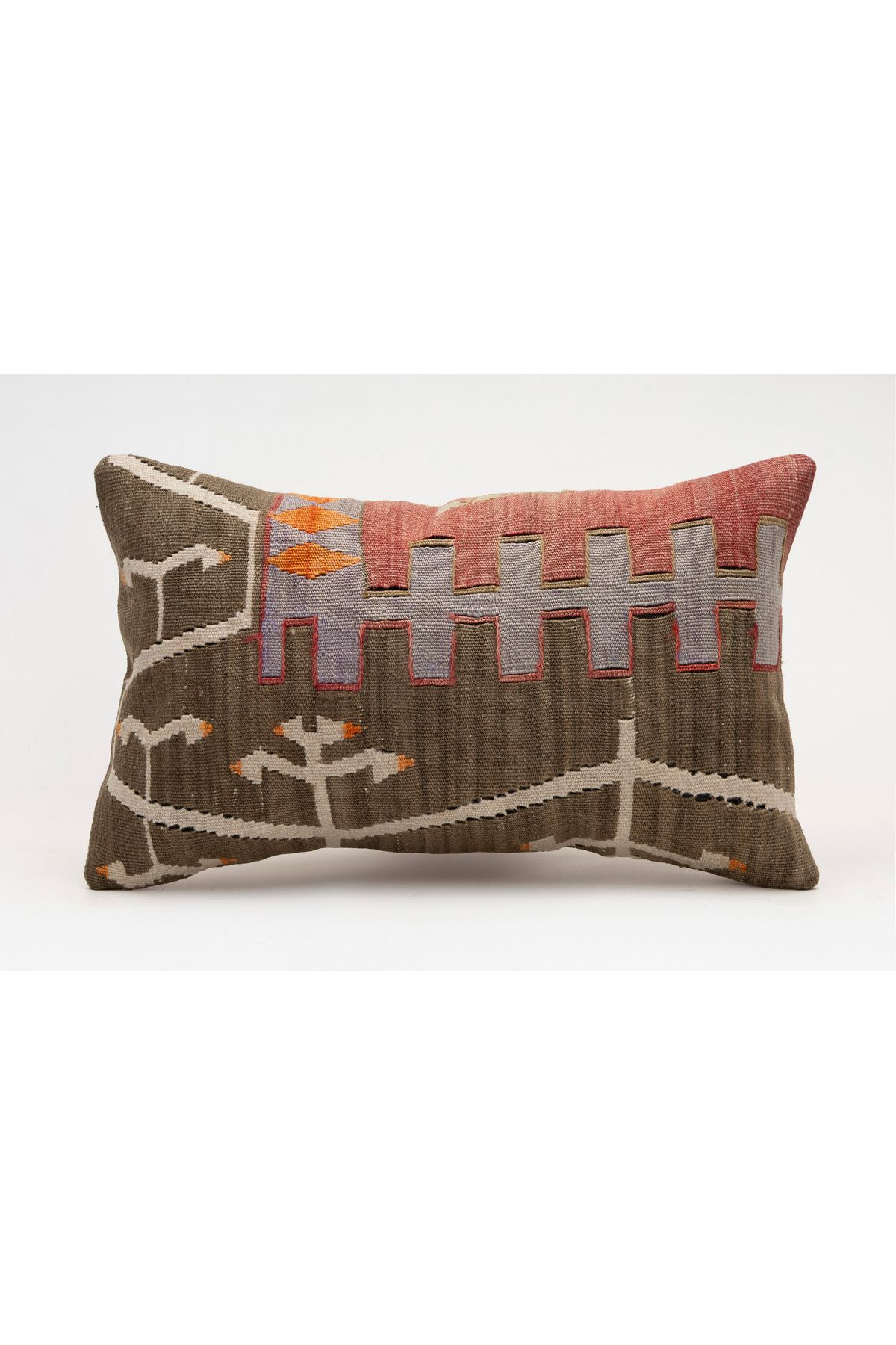 Kilim Whole Sale El Yapımı Kilim'den Yapılmış Vintage Kırlent Kılıfı, Yün, 30x50 Cm