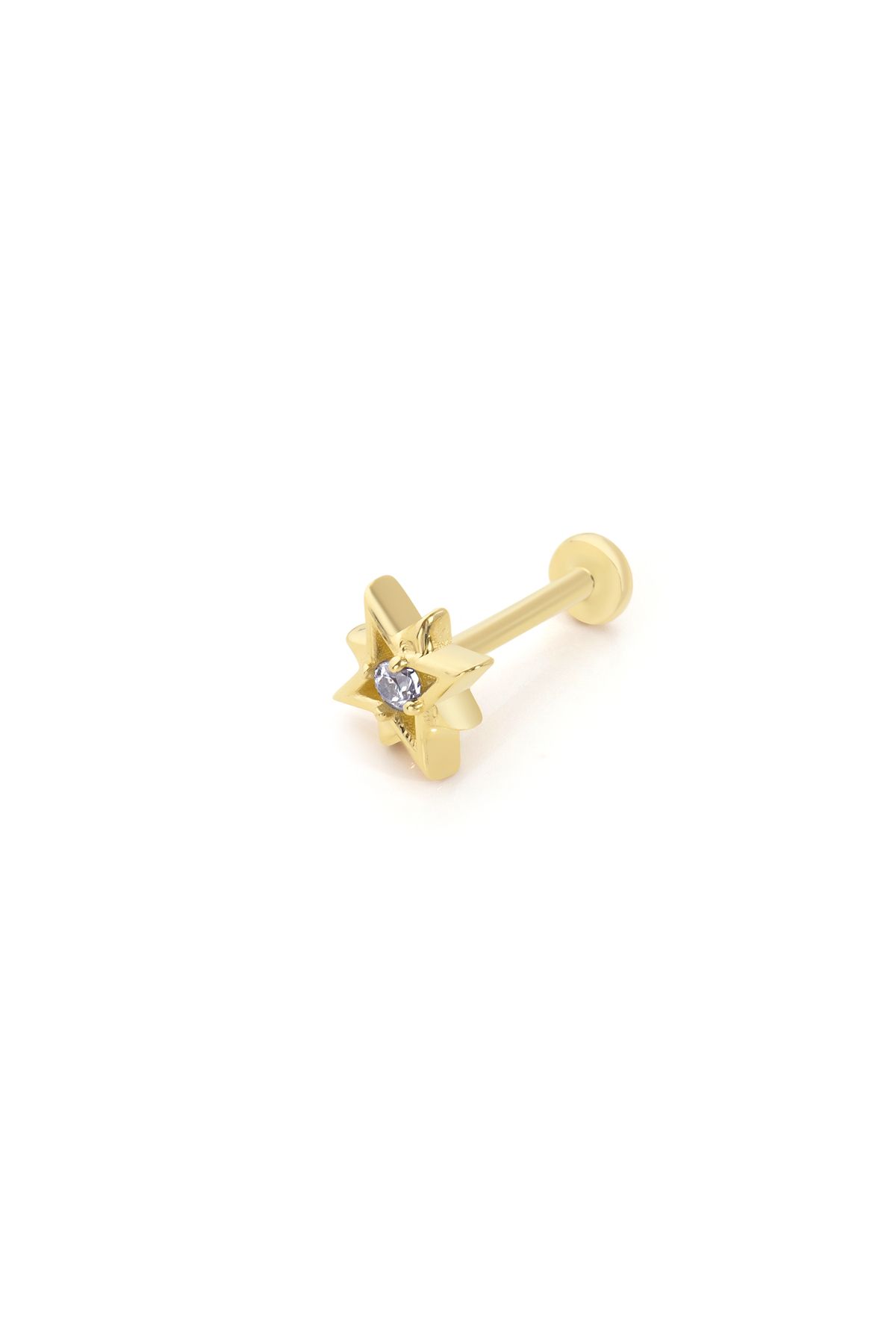Fay Yamaner 14 Ayar Altın Taşlı Yıldız Piercing