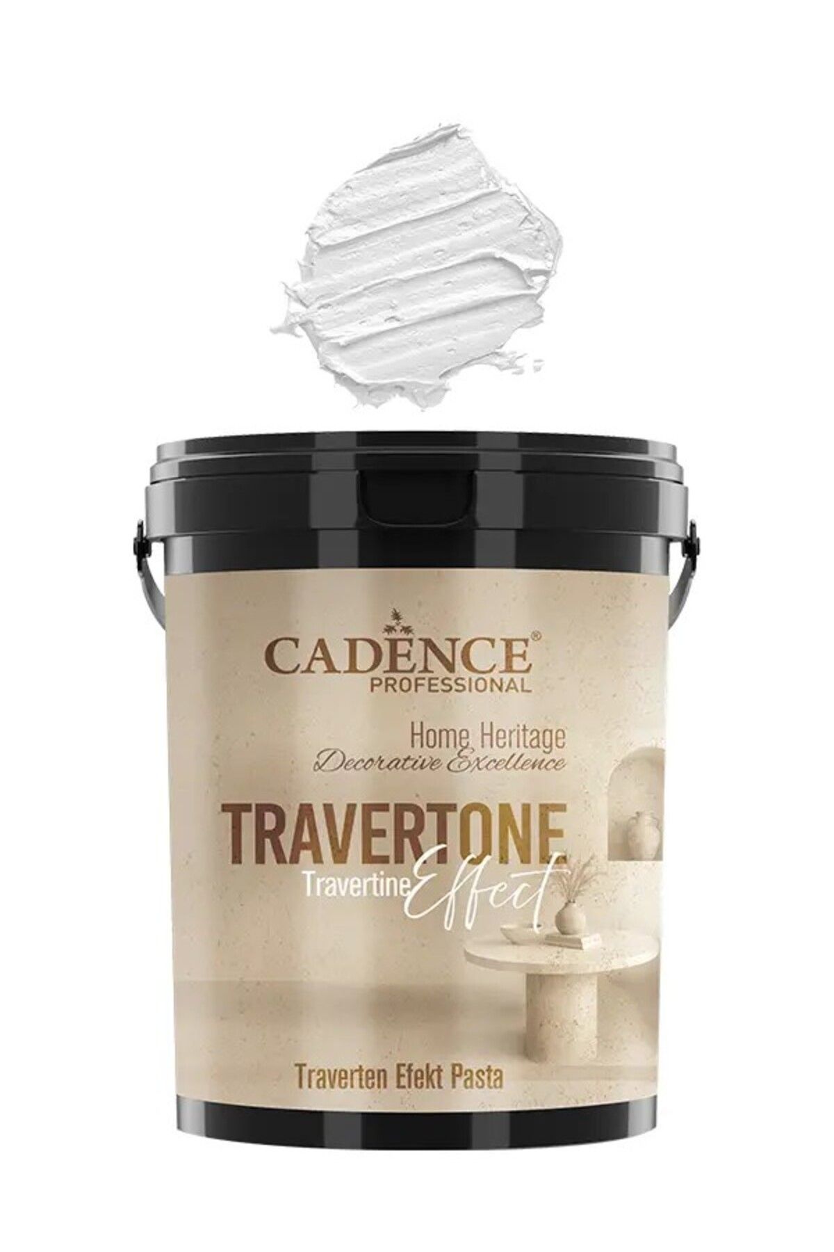 Cadence TRV01 Beyaz Traverten Efekt Pasta 3KG - Cadence Traverten Rölyef Pasta