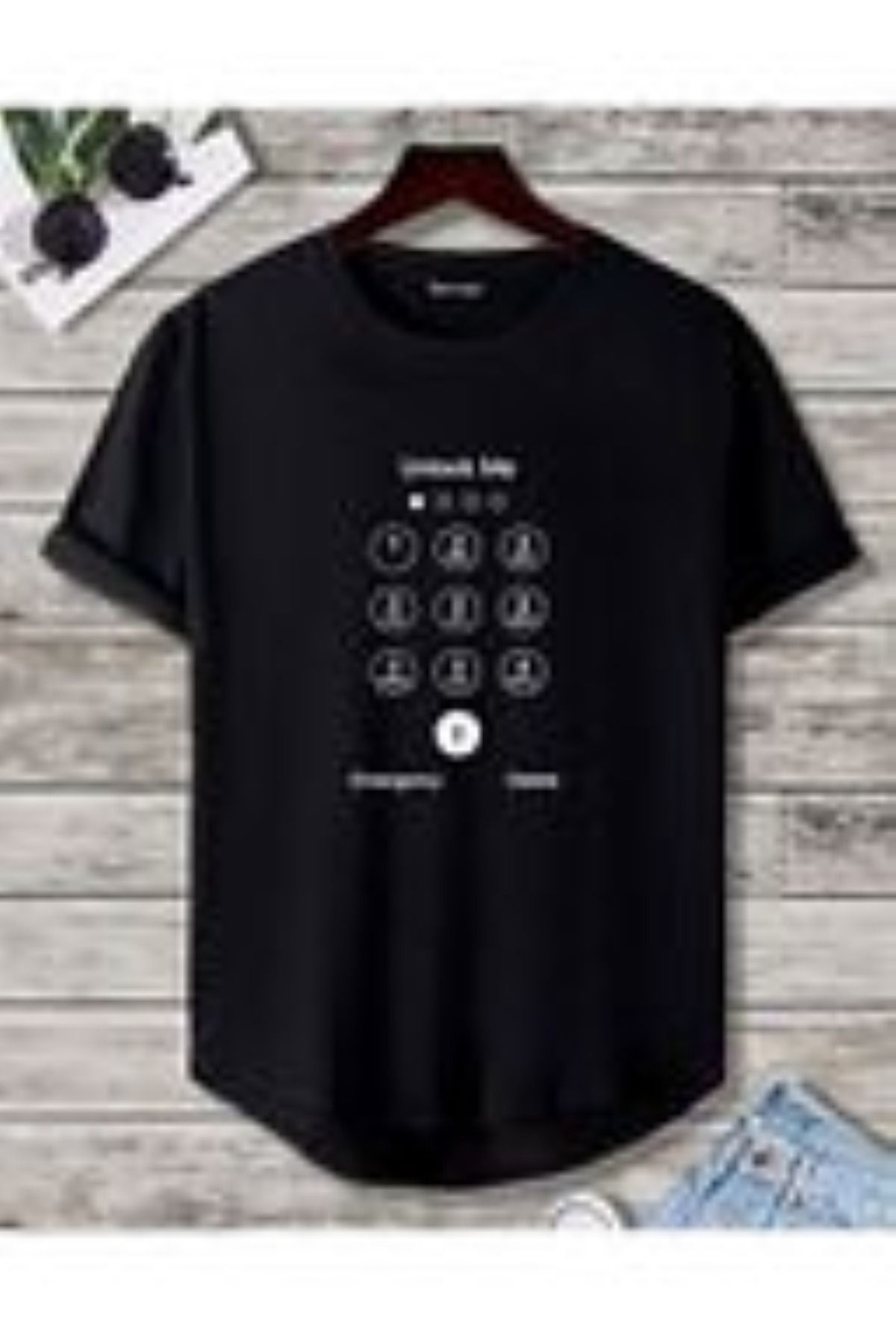 aynewmoda Erkek Günlük Kısa Kollu Mürettebat Yaka Grafik Baskılı Tişört Tasarım Baskılı Tişört