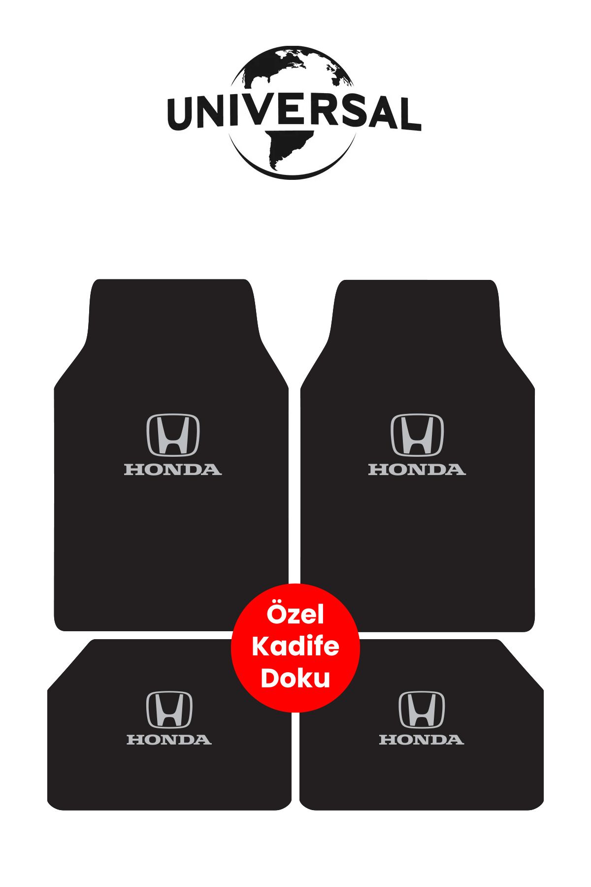 Universal Yıkanabilir Kumaş ve Taban Kalın Pvc Honda uyumlu Oto Paspas Seti 3,4kg Kalınlık 0,5cm