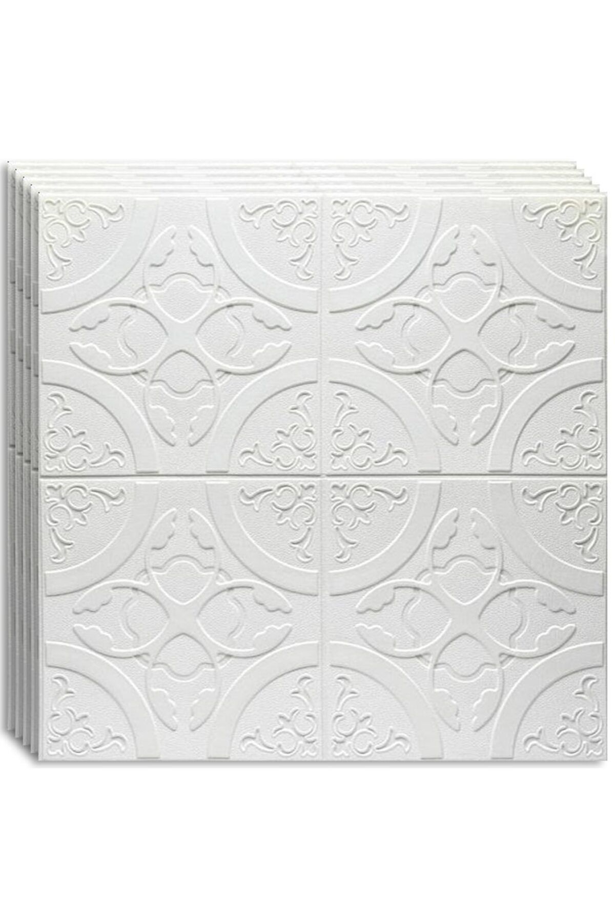 HOZRO-Set 10 x Tapet 3D Self-Adhesive HOZRO, Abstract Design, White 2