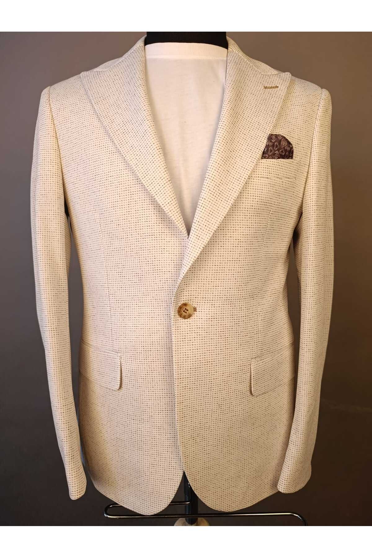 Ted Davıd Kahve Kırçıllı Blazer Ceket