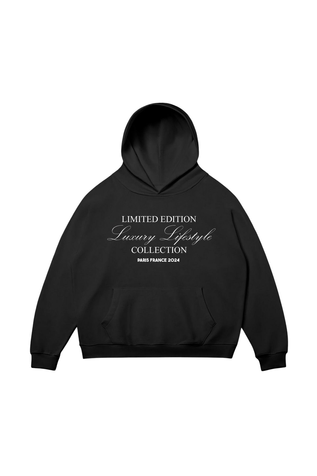 aynewmoda Siyah Kapüşonlu Sweatshirt - Beden Aralığı (Limited Edition) Kilemeleri Baskılı