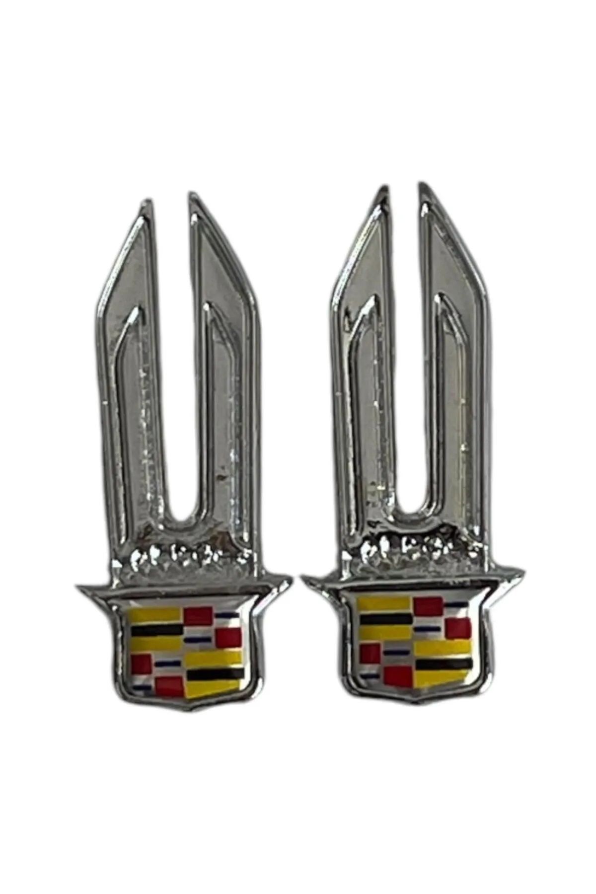 CEMECE TUNİNG Cadillac Tavşan Kulağı Arma - Cadillac Metal Arma (2 Adet) Etiketçilere Özel