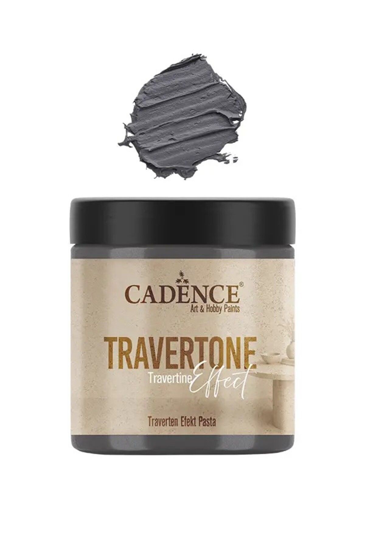 Cadence TRV06 Antrasit Traverten Efekt Pasta 250ML - Cadence Traverten Rölyef Pasta