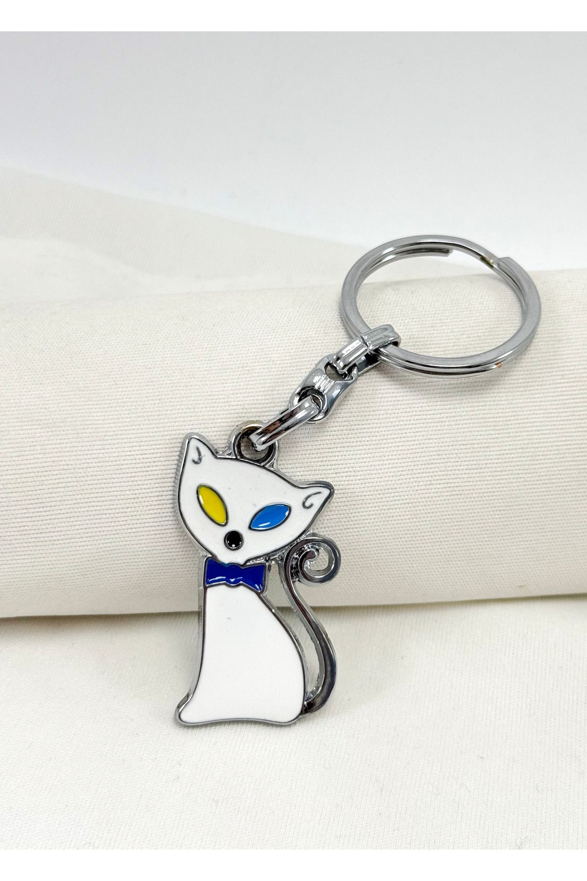 biuti Metal Kedi Figürlü Anahtarlık, Hediyelik Kedili Anahtarlık