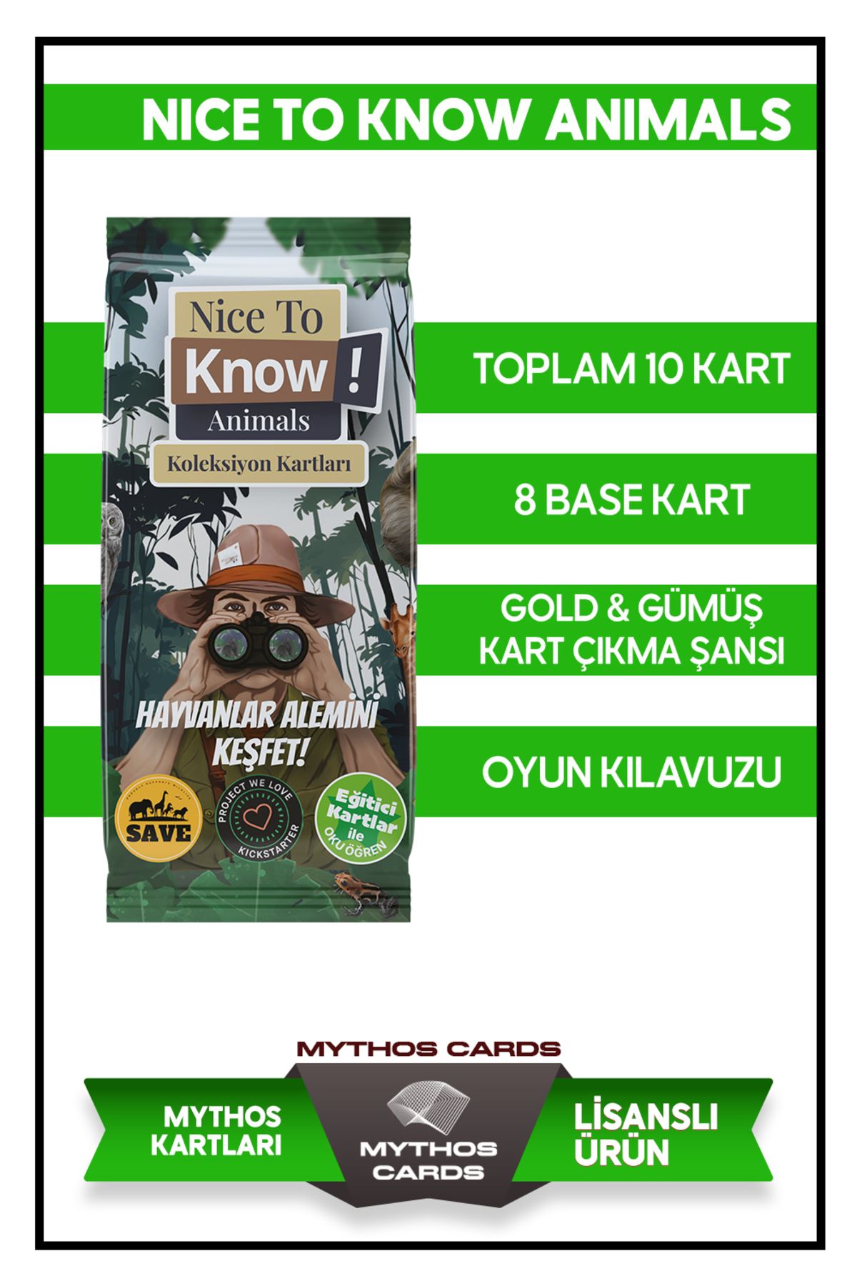 Mythos Cards Nice To Know! Animals Koleksiyon Kartları - Paket
