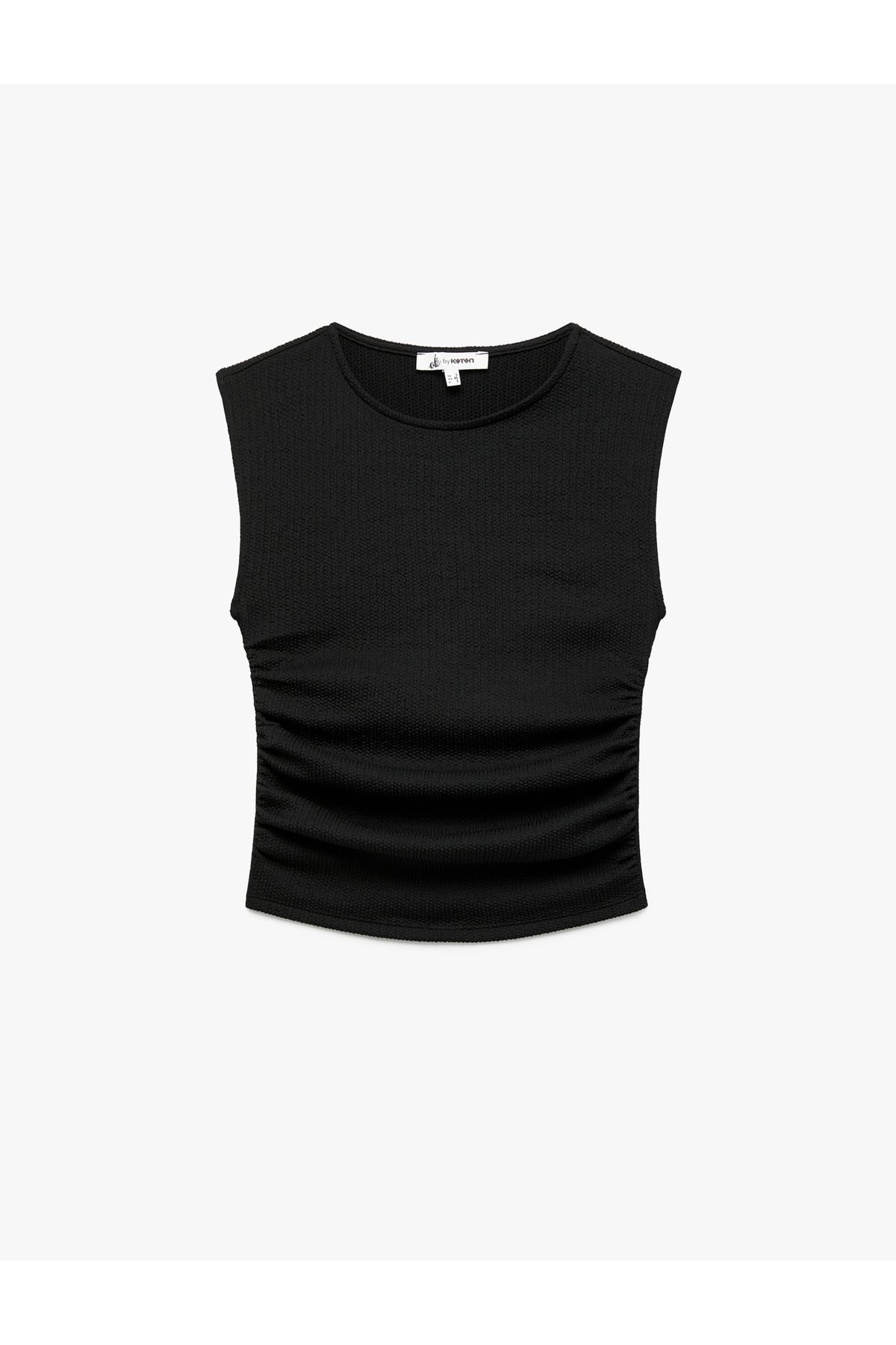 Koton Kolsuz Bisiklet Yaka Slim Fit Drapeli Bluz