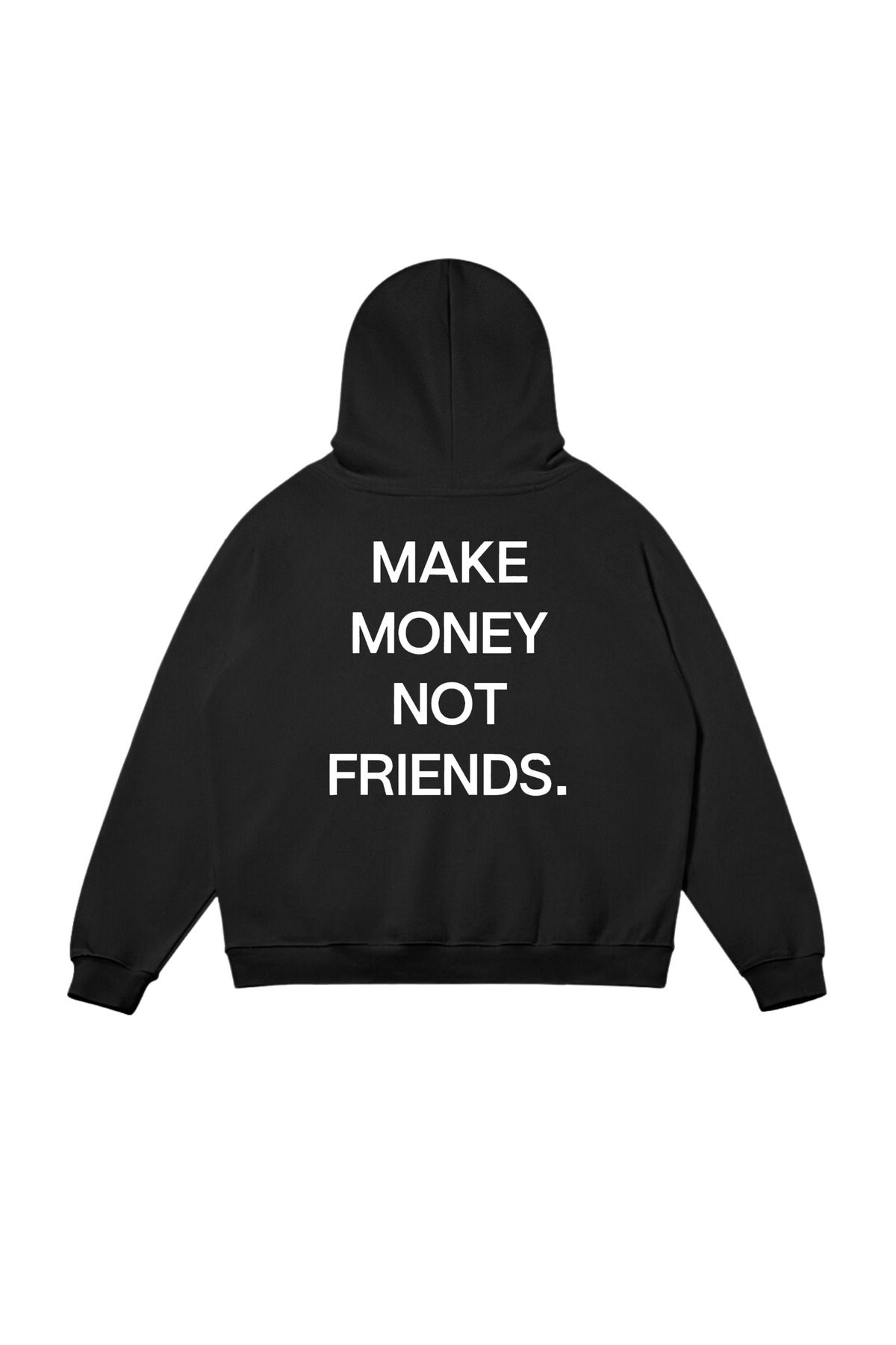 aynewmoda Siyah Kapüşonlu Sweatshirt - Beden Aralığı (Make Money) Kilemeleri Baskılı
