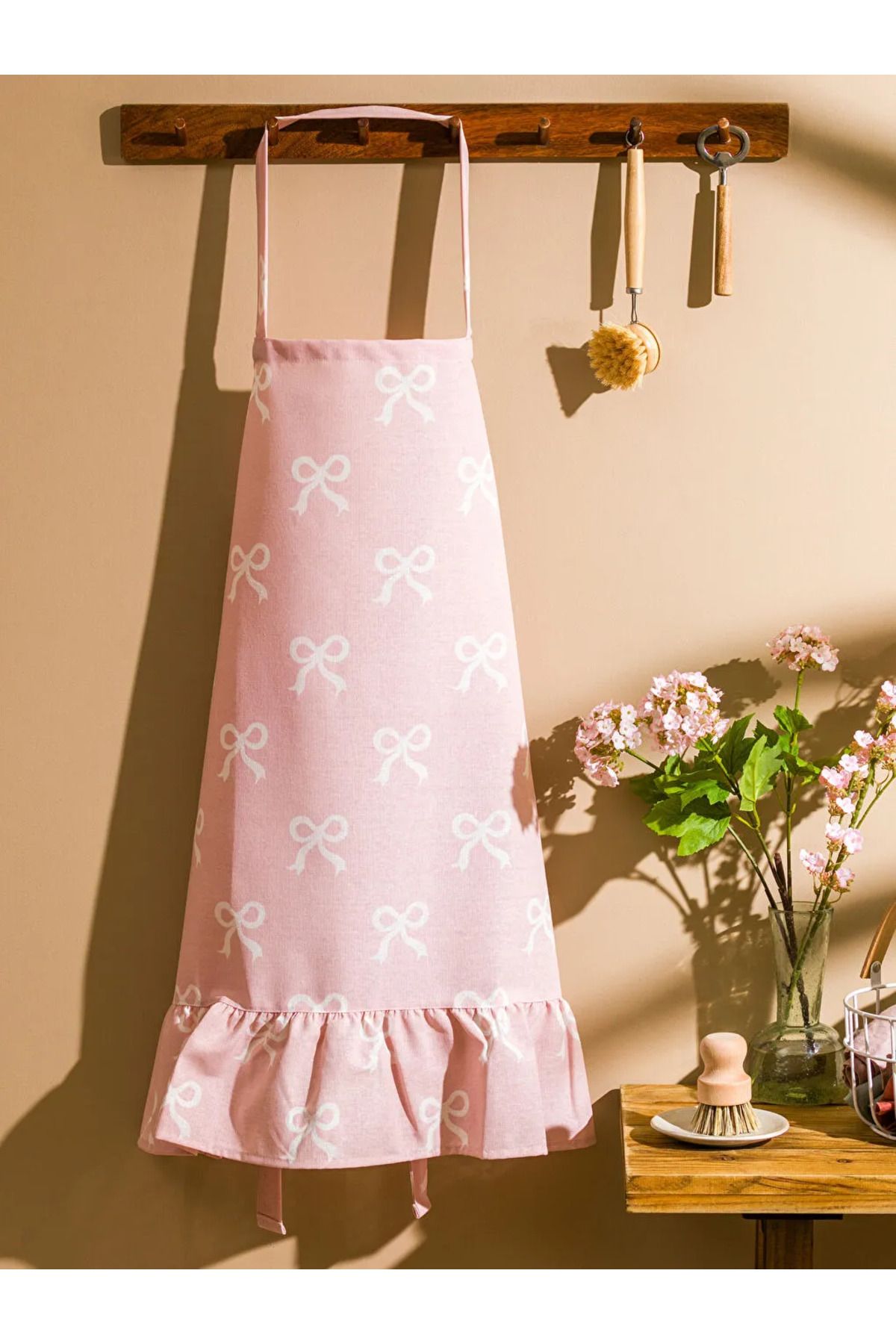 LC Waikiki LCW HOME Pembe Fiyonk Baskılı Kadın Mutfak Önlüğü