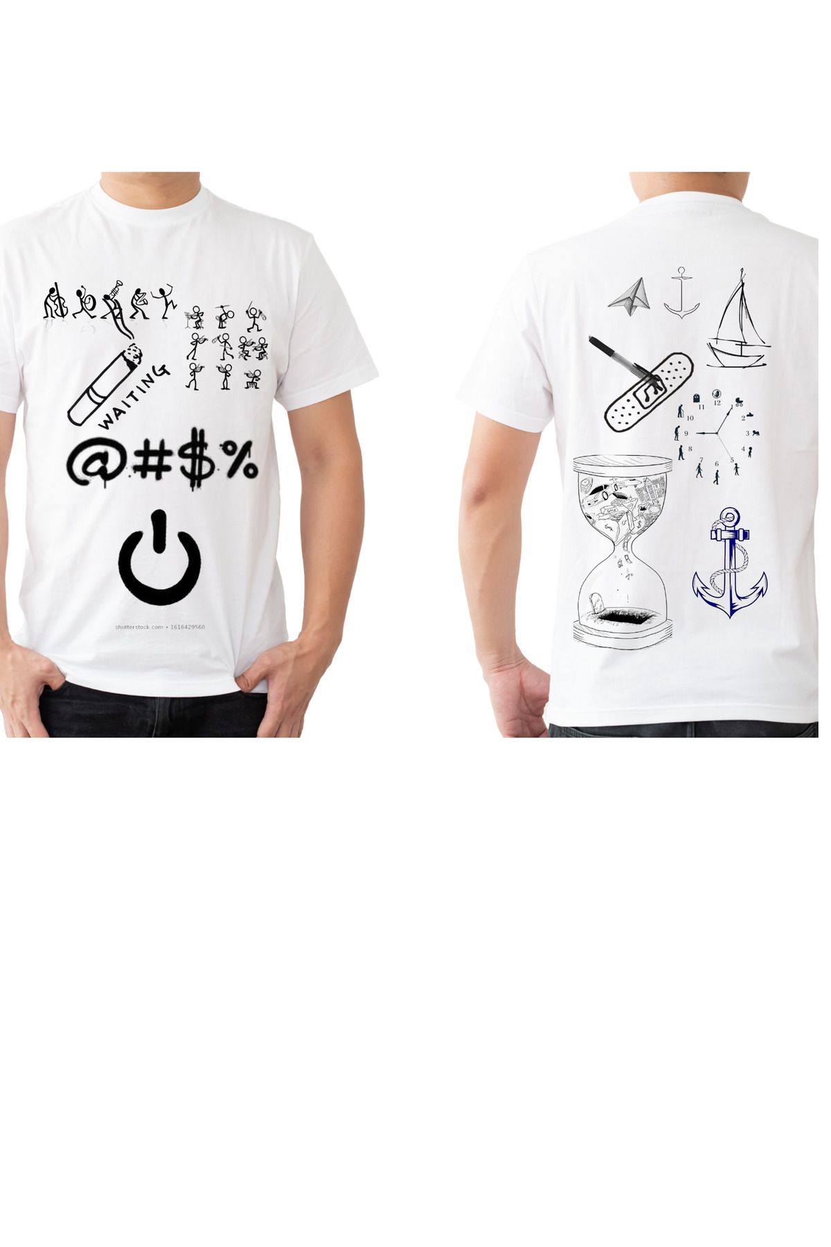 EZEBRAND ÖN ARKA BASKILI THSHIRT