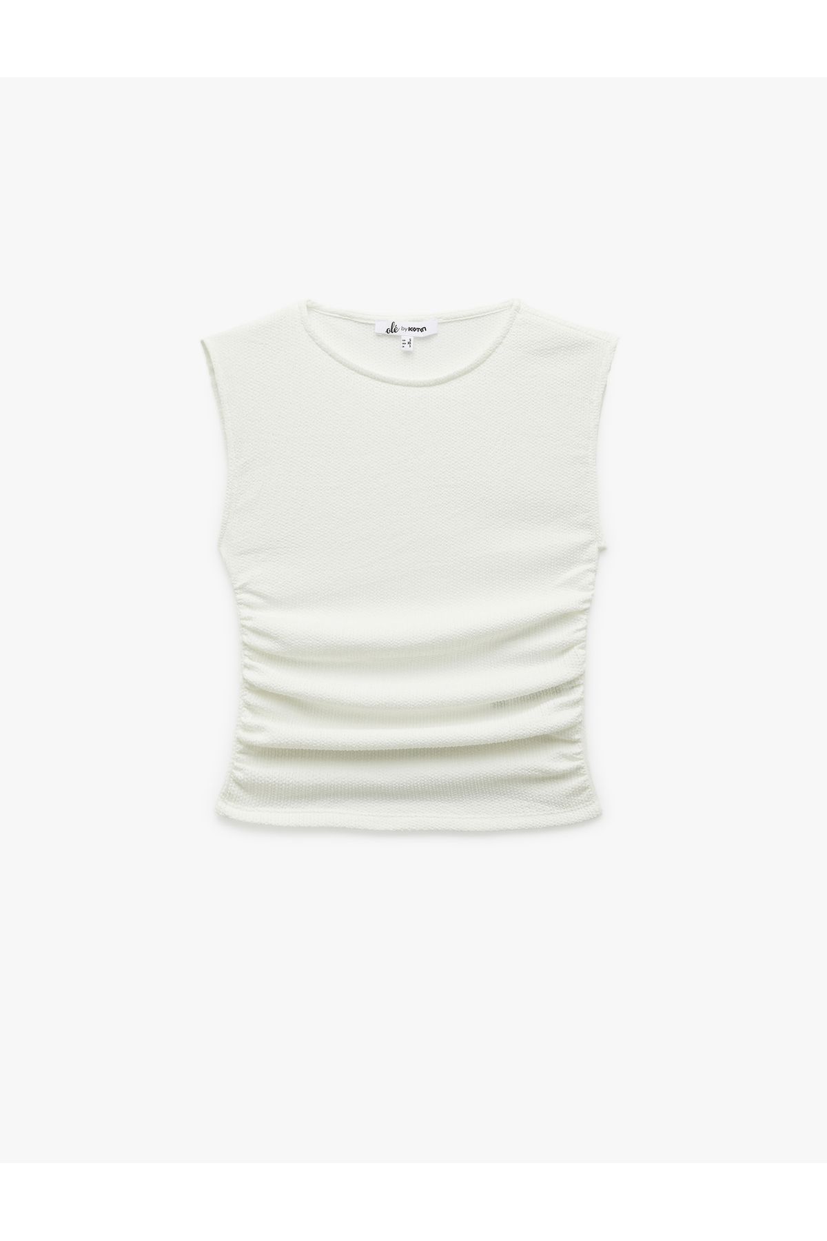 Koton Kolsuz Bisiklet Yaka Slim Fit Drapeli Bluz