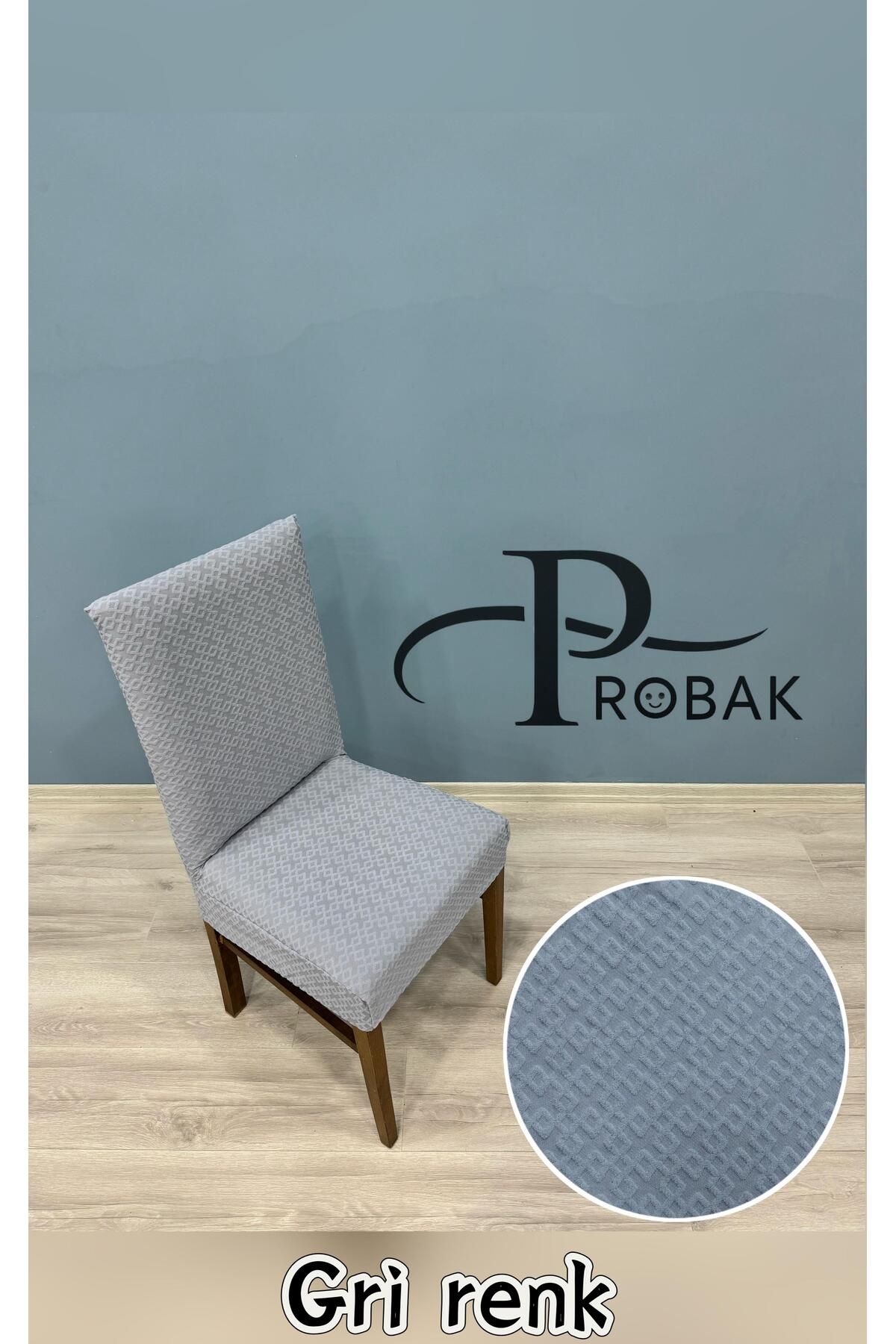 probak - Elmas desen likralı sandalye kılıfı 6 adet