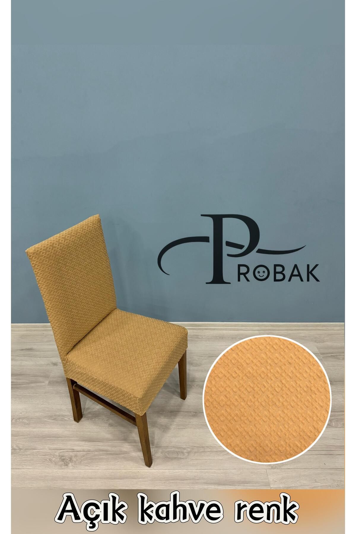 probak - Elmas desen likralı sandalye kılıfı 6 adet