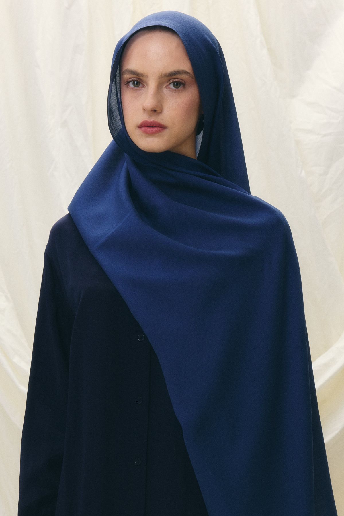 FENZA SCARF PARİS İPEĞİ AÇIK LACİVERT RENK PAMUKLU ŞAL