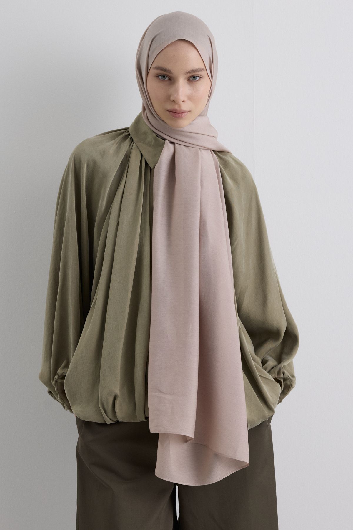 FENZA SCARF PARİS İPEĞİ ÇAY GÜL RENK PAMUKLU ŞAL
