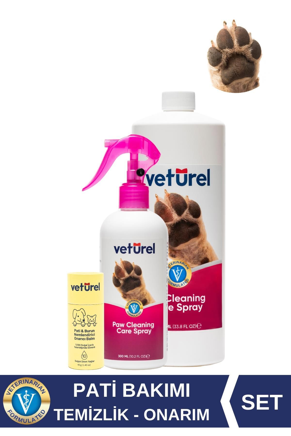Veturel Kedi Köpek Pati Temizleme Parfümsüz Koku Kir Giderici Pati Balm %100 Doğal Yalanabilir Nemlendirici