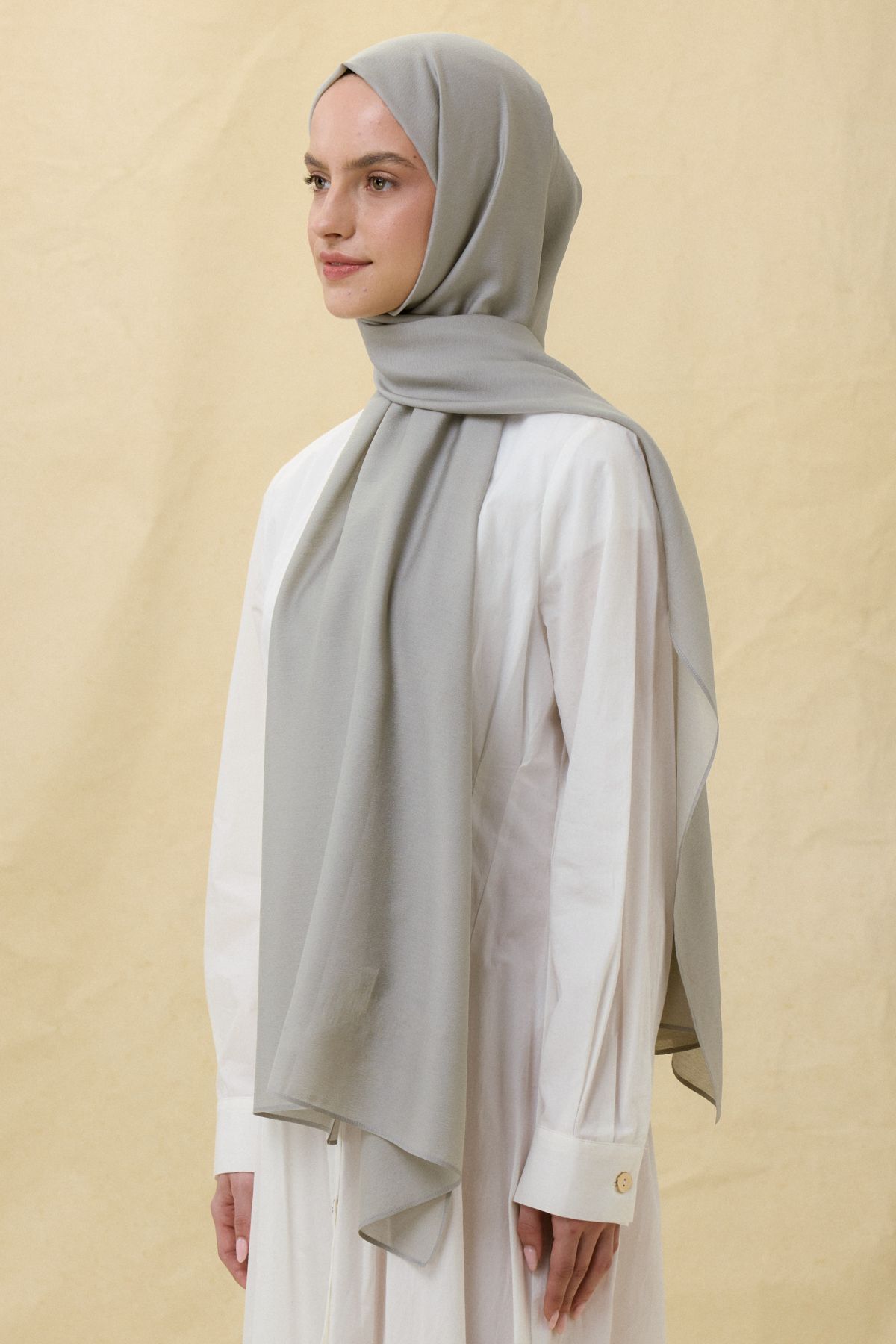 FENZA SCARF PARİS İPEĞİ TAŞ GRİ RENK PAMUKLU ŞAL