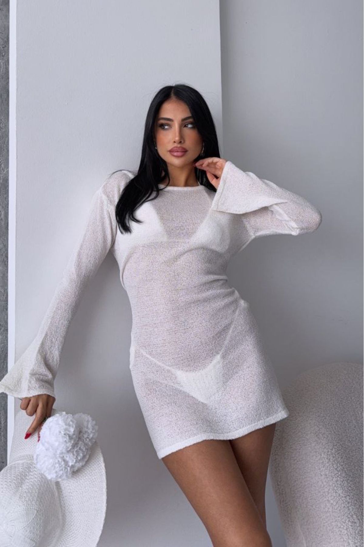 Noi Belis Mini Boy İspanyol Kol Kayık Yaka İnce Yazlık Elbise SS25EL0033