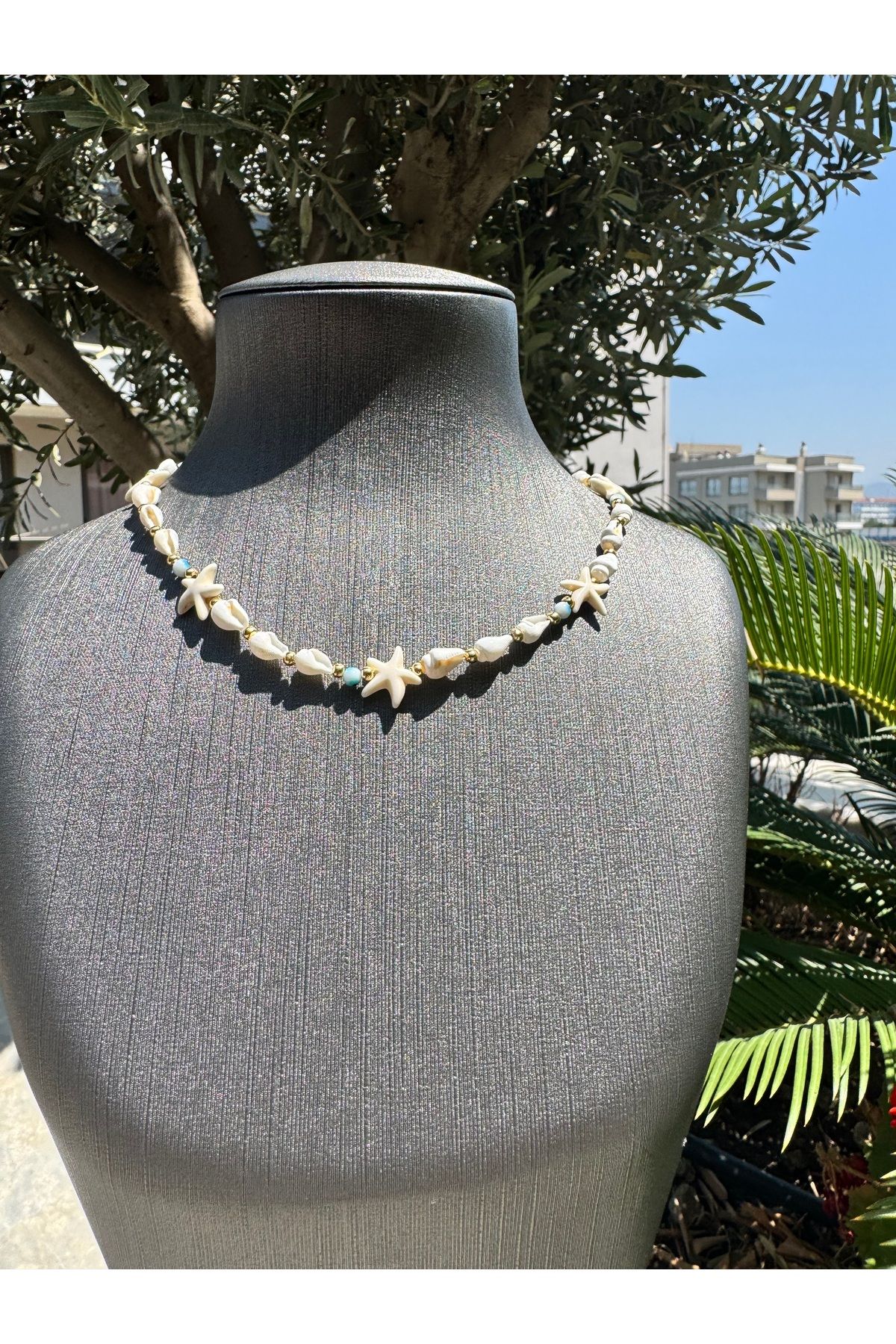 MODA Kadın Deniz Kabuklu Yıldız Figürlü Kolye ve Bileklik Seti – Plaj Takısı