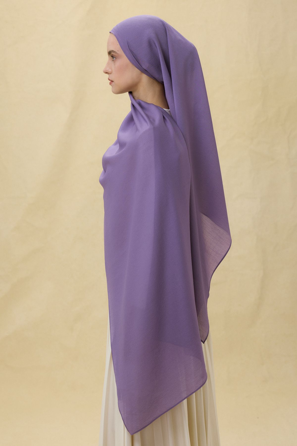FENZA SCARF PARİS İPEĞİ MOR SALKIM RENK PAMUKLU ŞAL