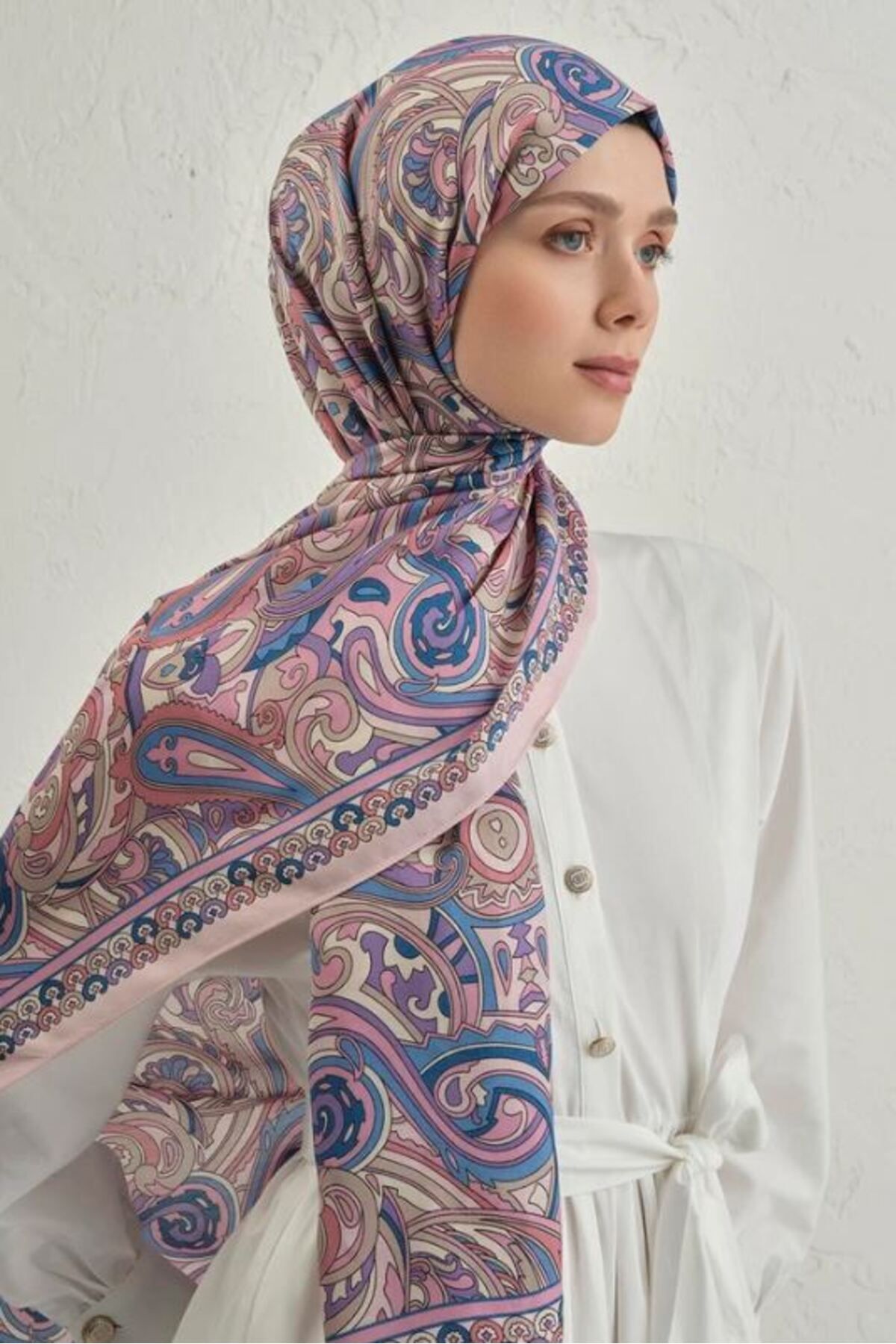 Armine Pembe Pure Etnik Desen Şal-2 27