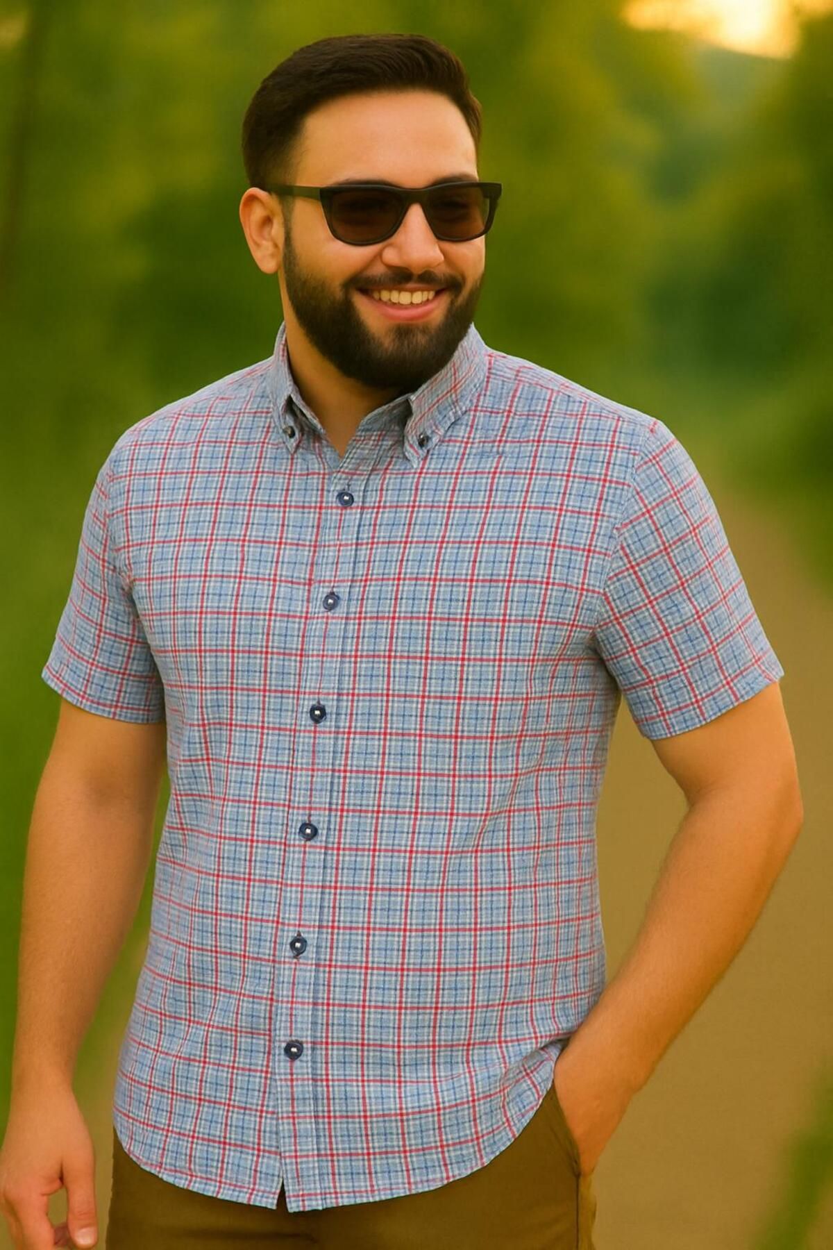 Kevser BAY GİYİM EKOSE CEPLİ BABA GÖMLEK