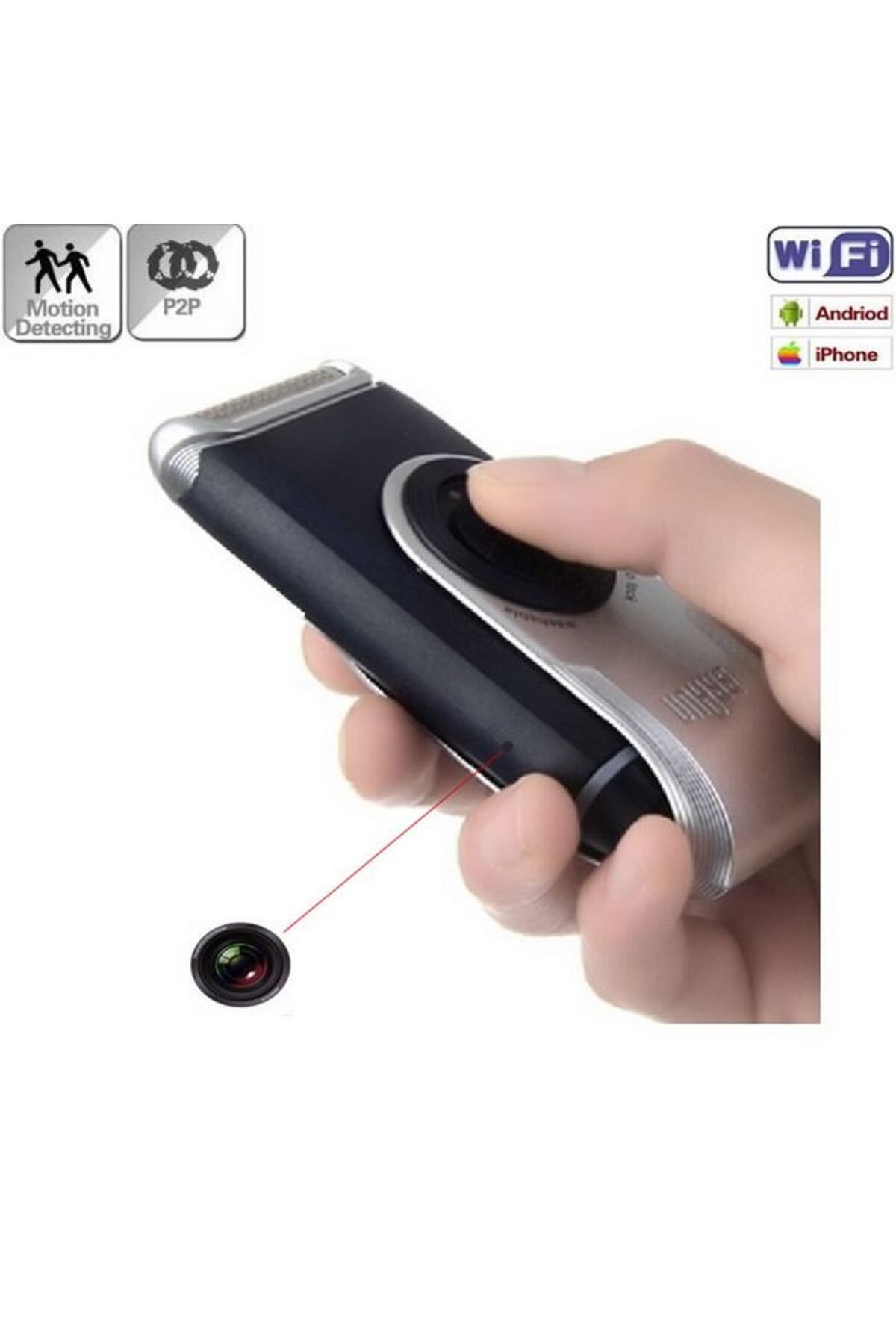 Minitechnics-DVR + Wi-Fi IP P2P Camera in Shaver, 32 Gb, 1080p, IPCCSIPWIFI80AB 3