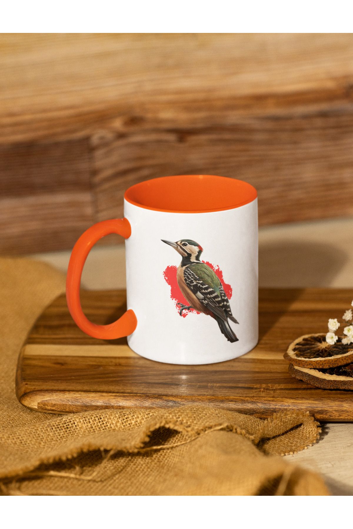 Crocodile Design Studio Hayvan Temalı Kuş Baskılı Porselen / Seramik Çay Kahve Kupa Bardak