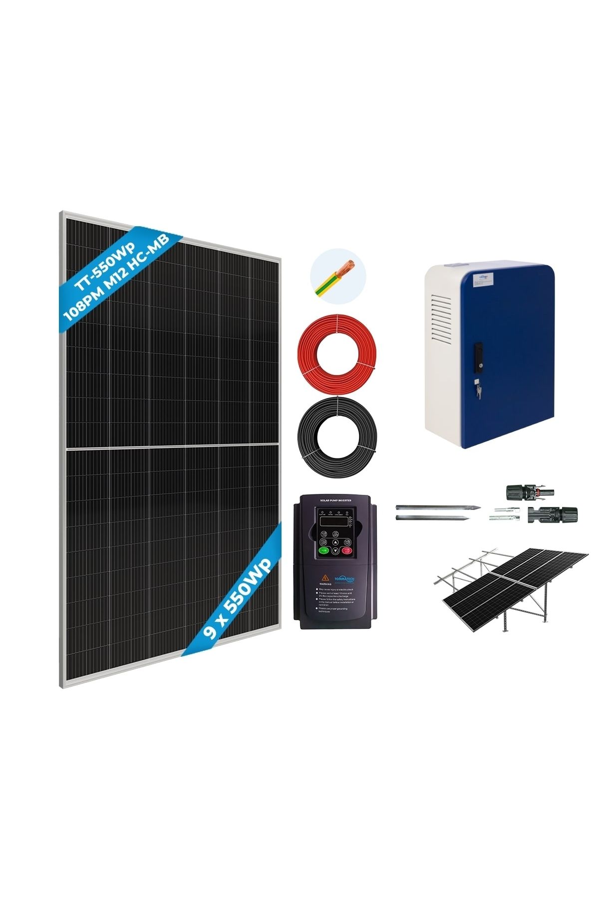 TSM ENERJİ 3hp-2.2kw 1 Faz / 230v Pompa Sürücülü Sulama Paketi