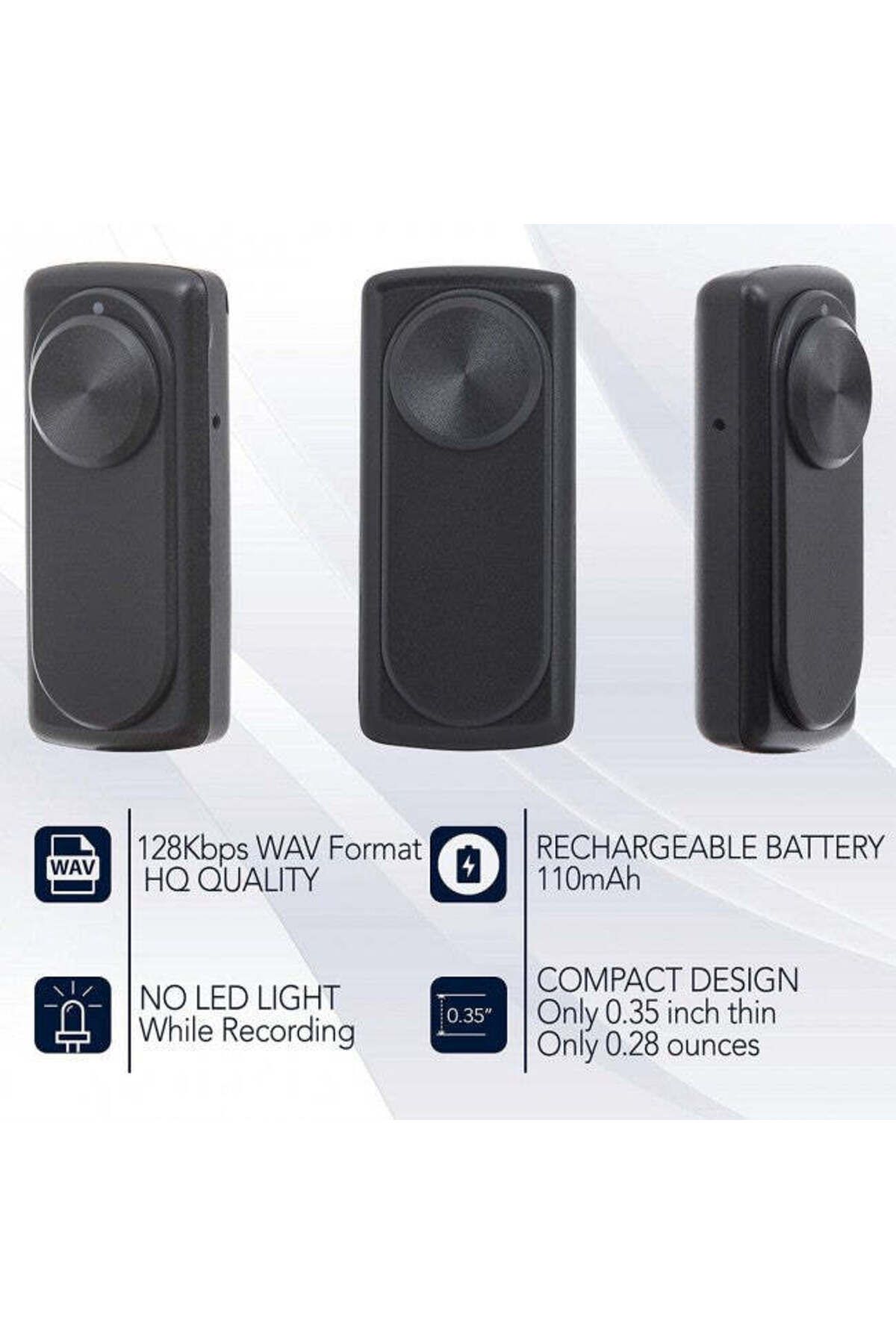 Minitechnics-Voice Recorder Module with 8Gb Internal Memory, 20 Hours of Autonomy, Professional Model Nano-Rec 3