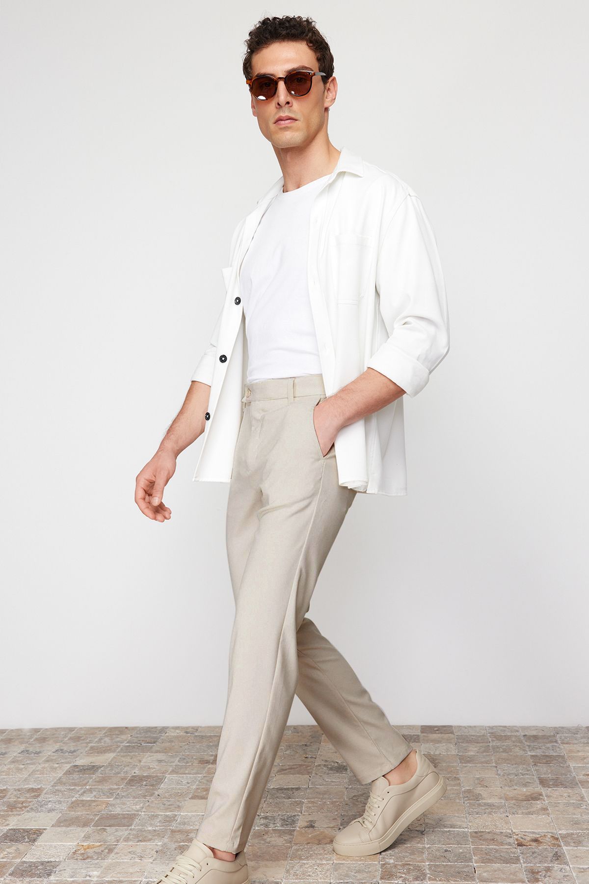 Trendyol Collection-Штани-чинос Tas Slim Fit італійського крою TMNAW23PL00034 з тканини чинос TMNAW23PL00034 4