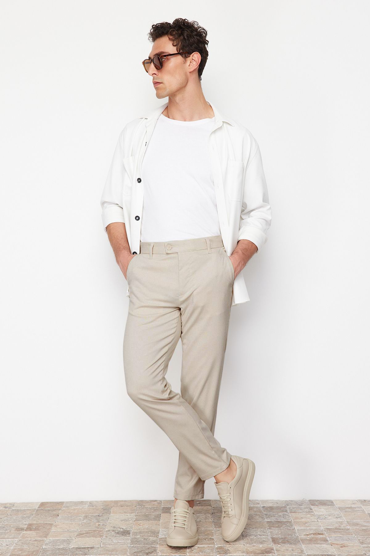Trendyol Collection-Штани-чинос Tas Slim Fit італійського крою TMNAW23PL00034 з тканини чинос TMNAW23PL00034 5