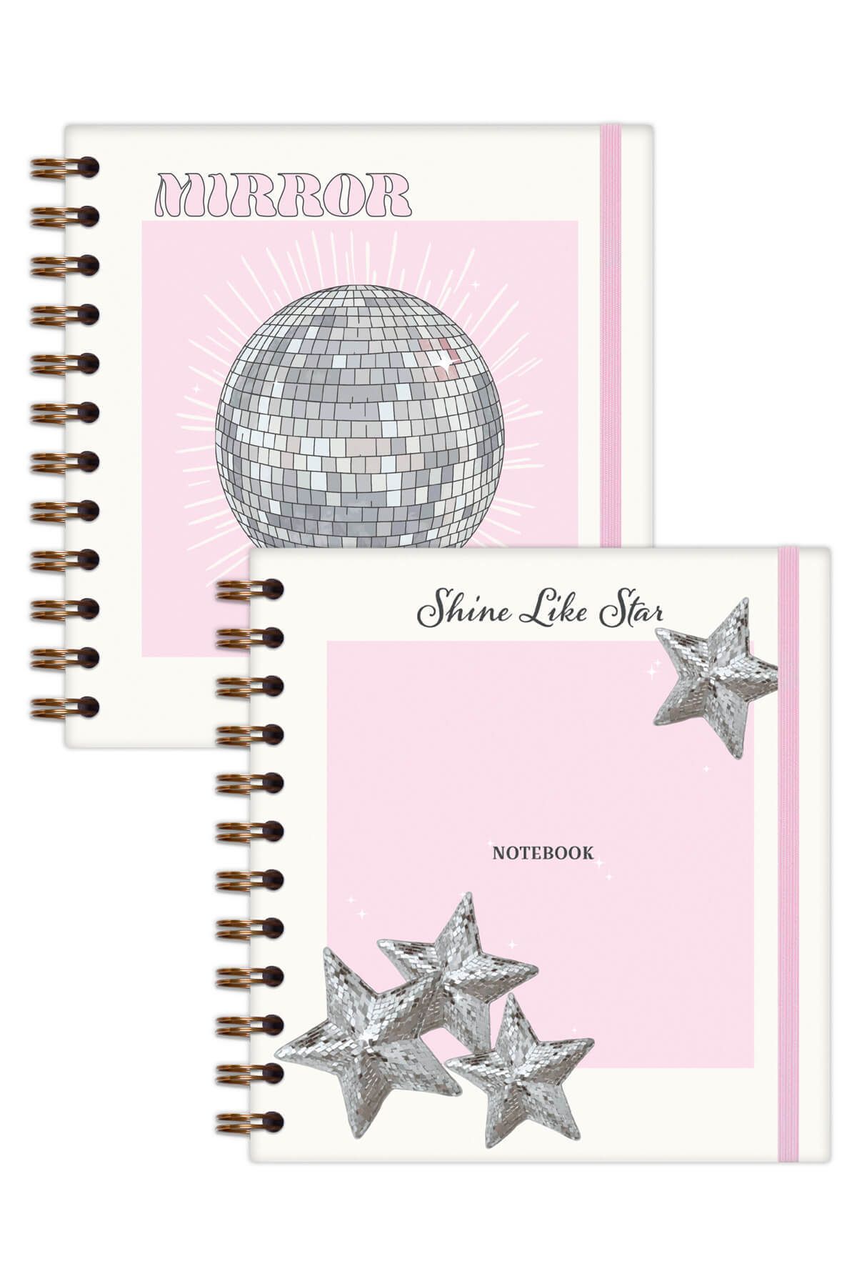 Matt Notebook-15X15 cm Square Set of 2 Spiral Line Undated Notepad 6