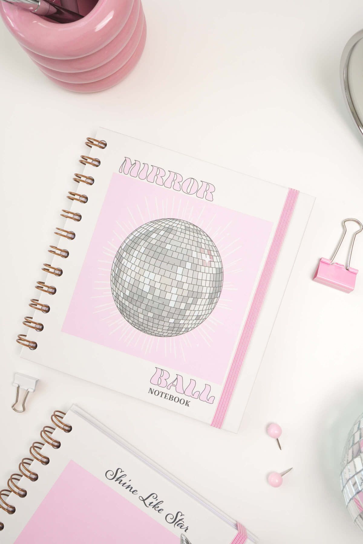 Matt Notebook-15X15 cm Square Set of 2 Spiral Line Undated Notepad 3