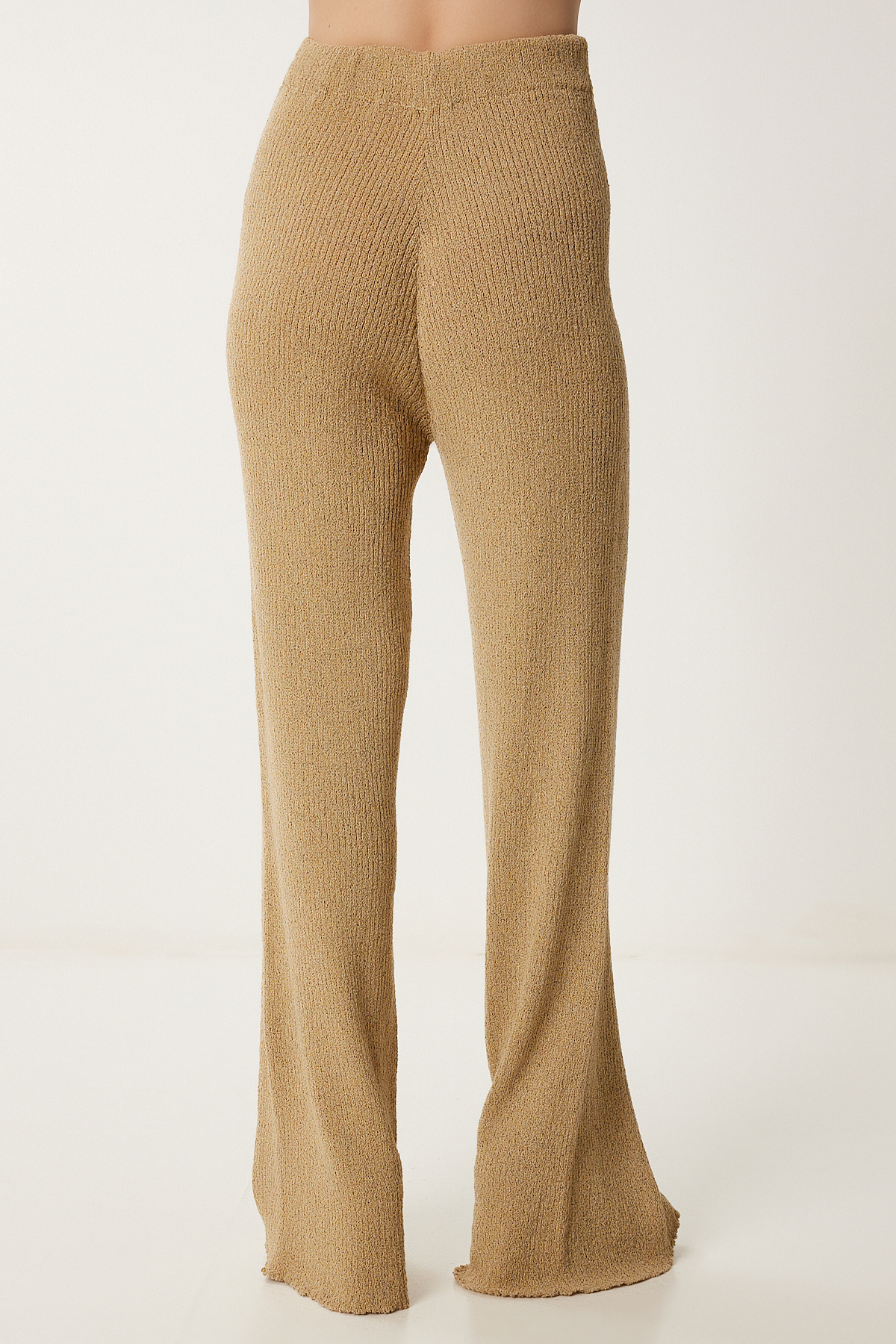 Happiness İstanbul-Women's Beige Stylish Buttoned Flexible Knitwear Vest Trousers Set Mt00159 6