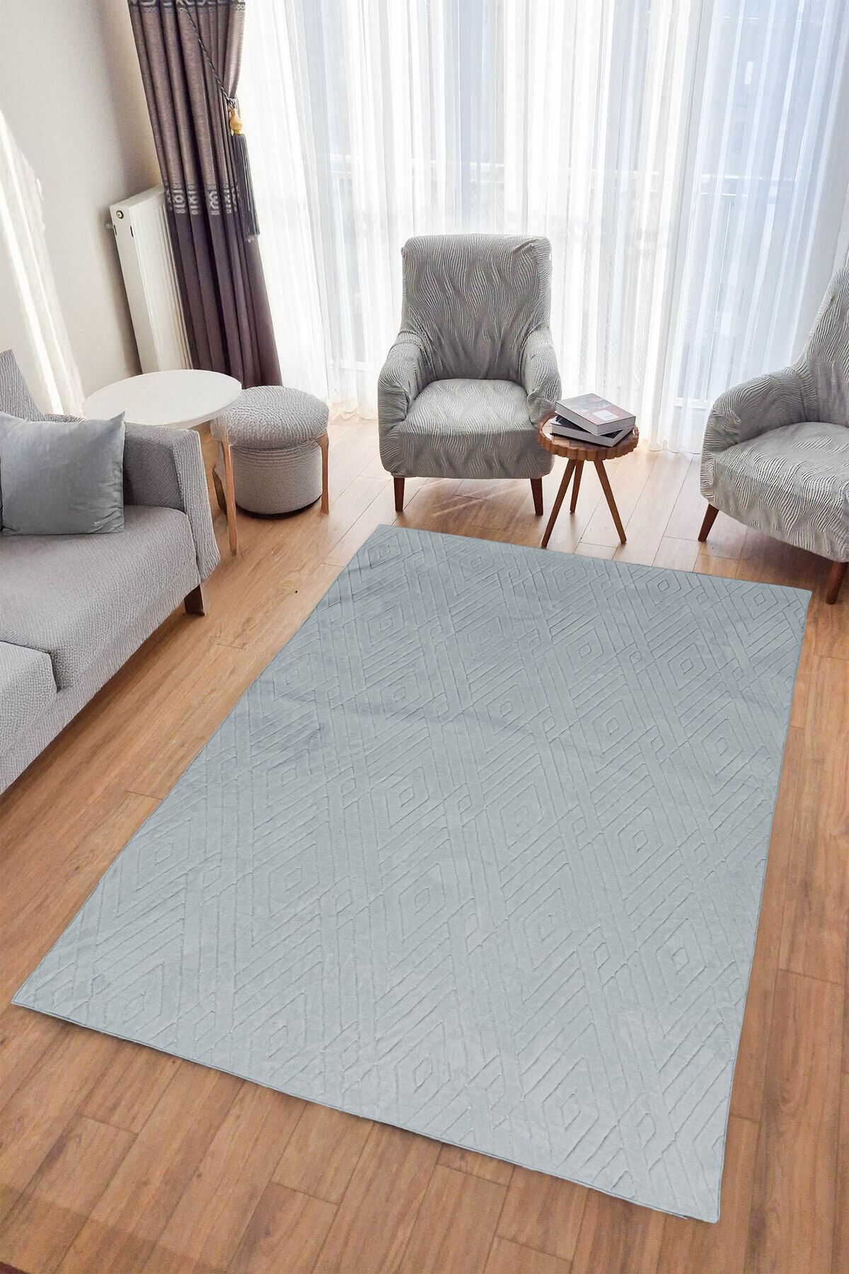 ferahome Yıkanabilir pamuklu İskandinav Tarzı Premium Puffy Peluş Yolluk – Salon ve Koridor Halısı (73)