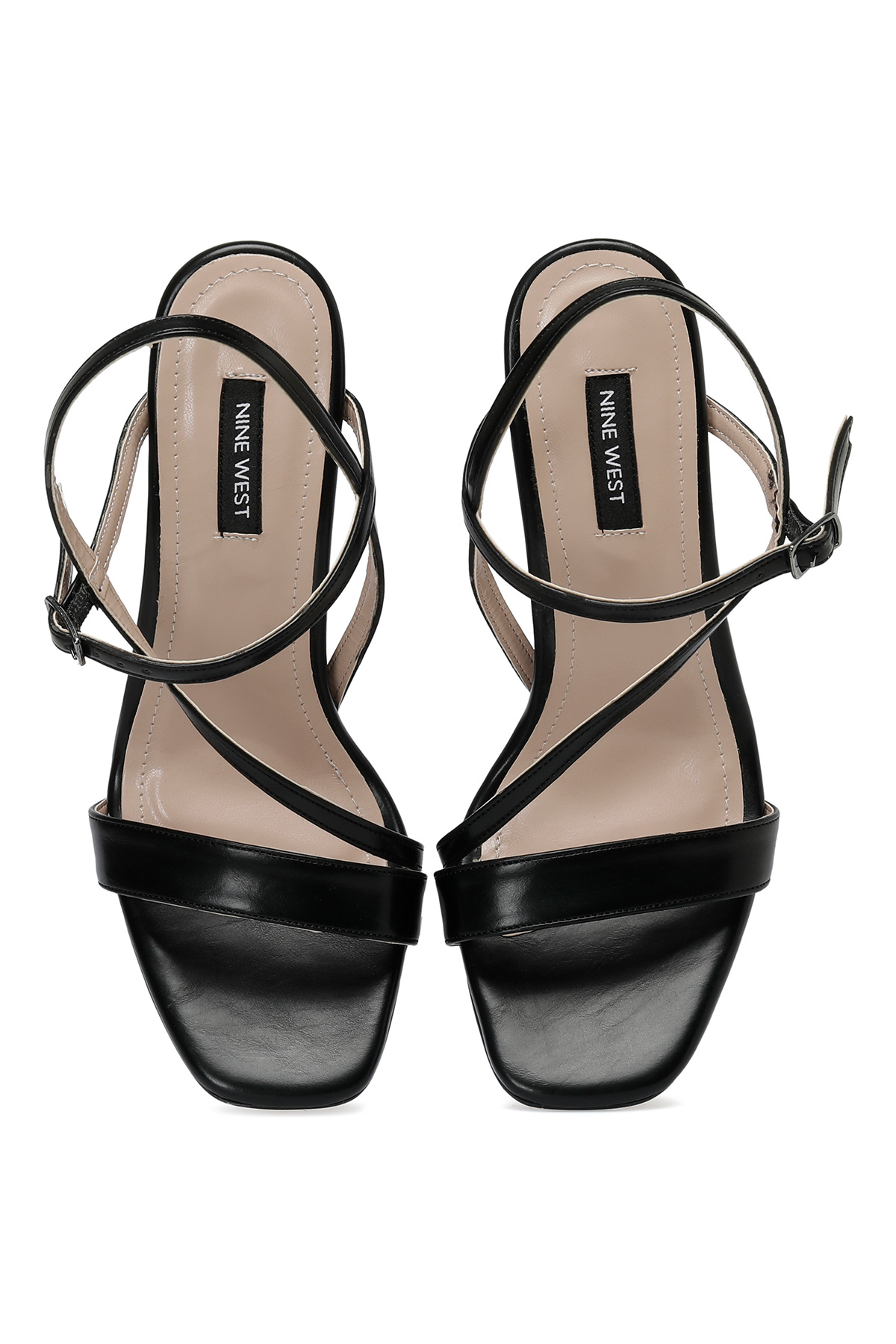 Nine West-Černé dámské sandály na podpatku 3fx 4