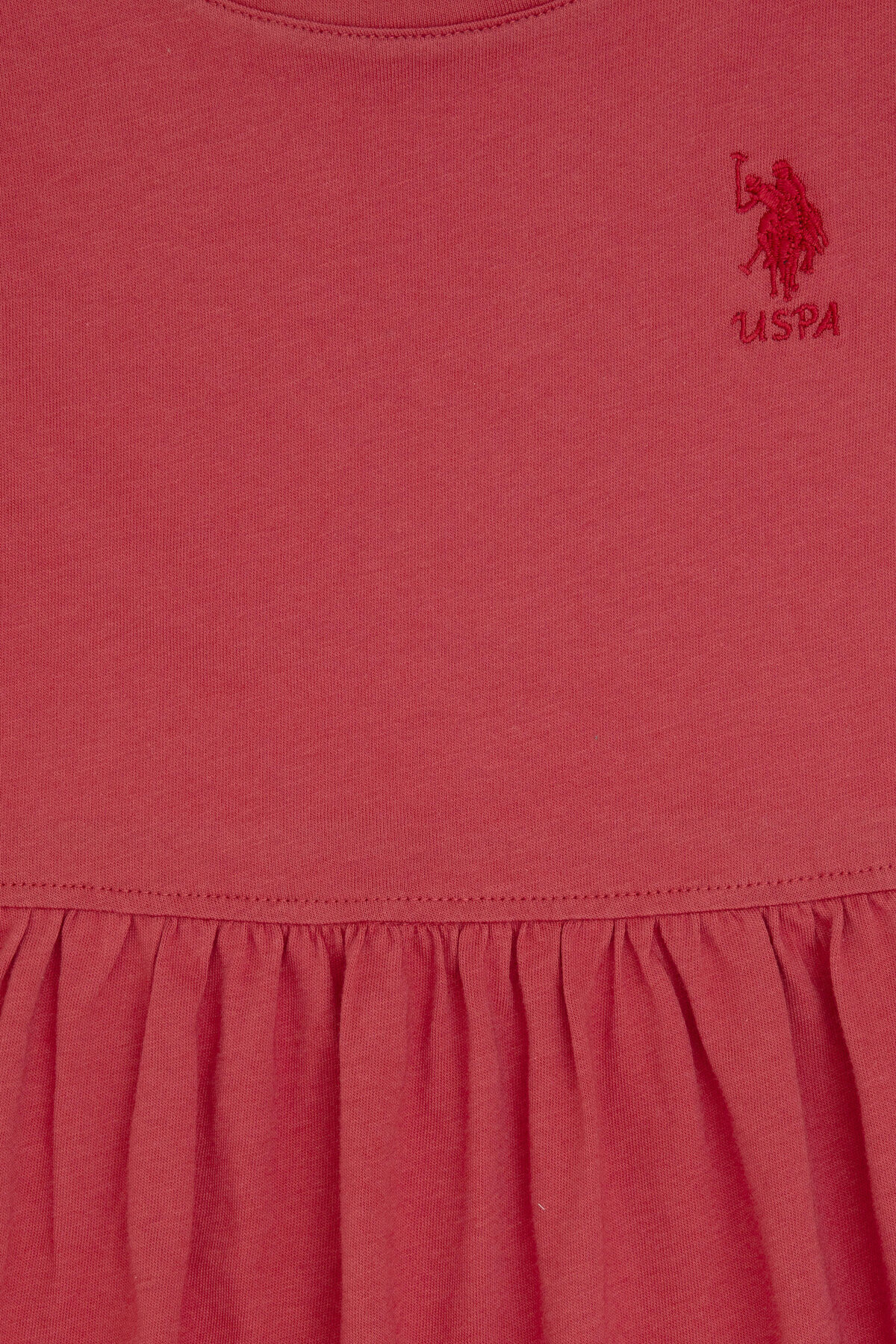 U.S. Polo Assn.-Girls' Cherry Ruffle Sleeve Crew Neck Cotton Knitted Dress 50306281-Vr223 5