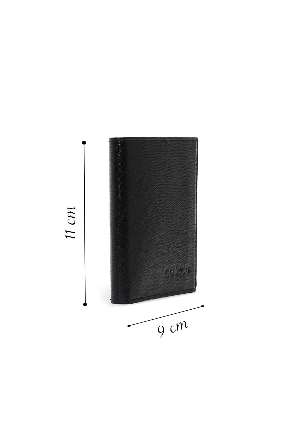 Derimod-Black Leather Men's Card Holder - 000a2d3012cv 2
