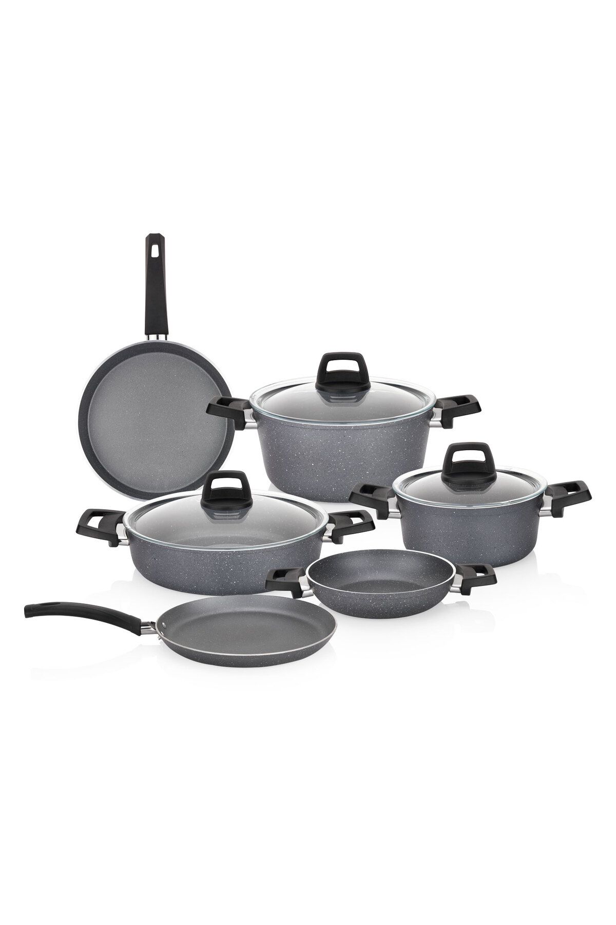 Schafer-Ashen Cookware Set 9 Pieces-Grey 4