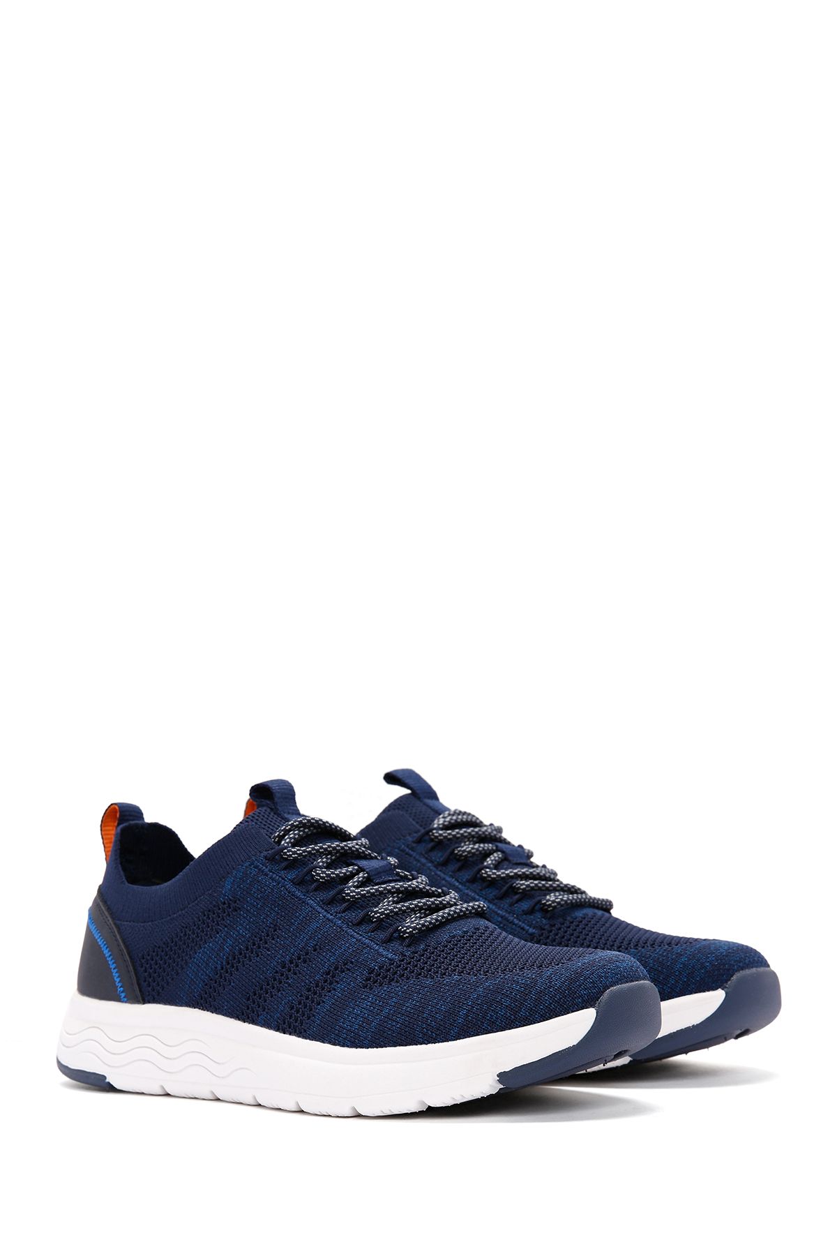 Zero Erkek Lacivert Bağcıklı Kalın Tabanlı Kumaş Sneaker 24sfd69546f - 3