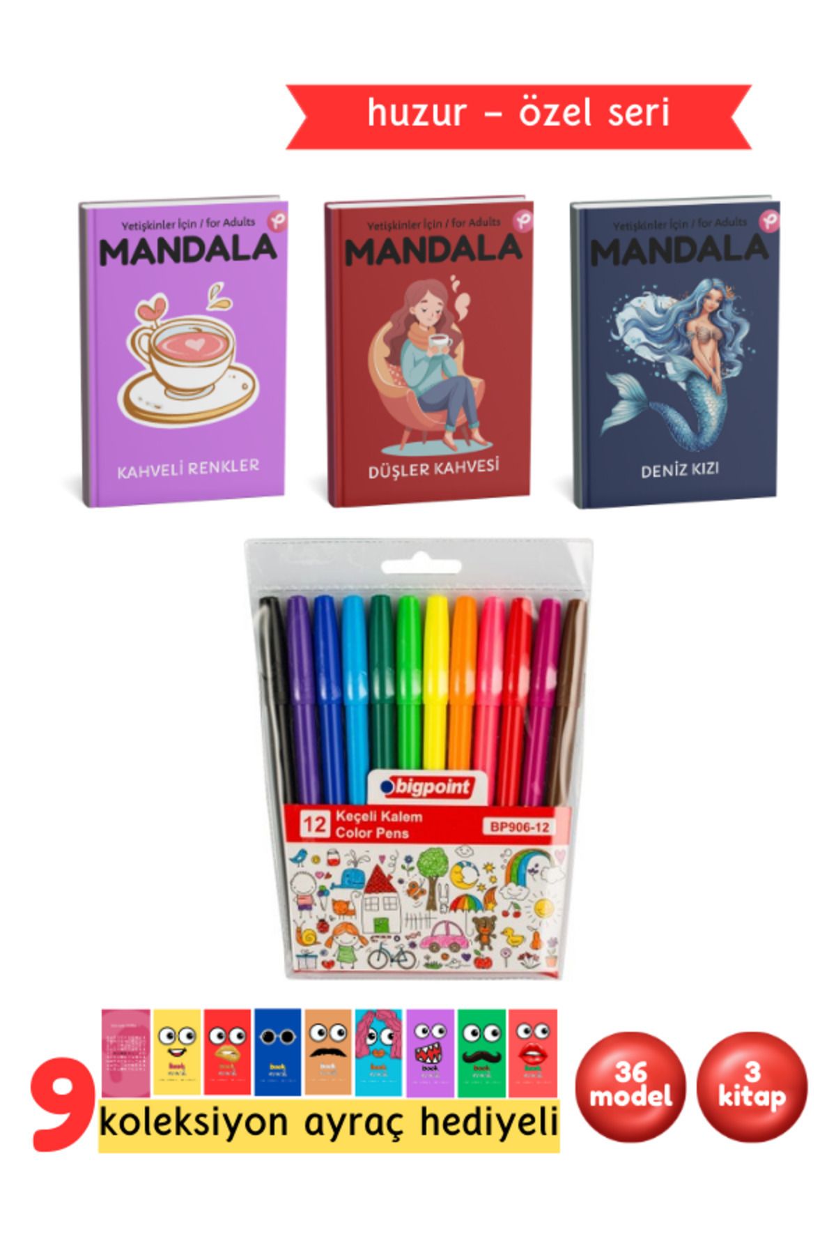 Pembe Yayınevi Mandala Boyama Kitabı Seti - Huzur Özel Seri
