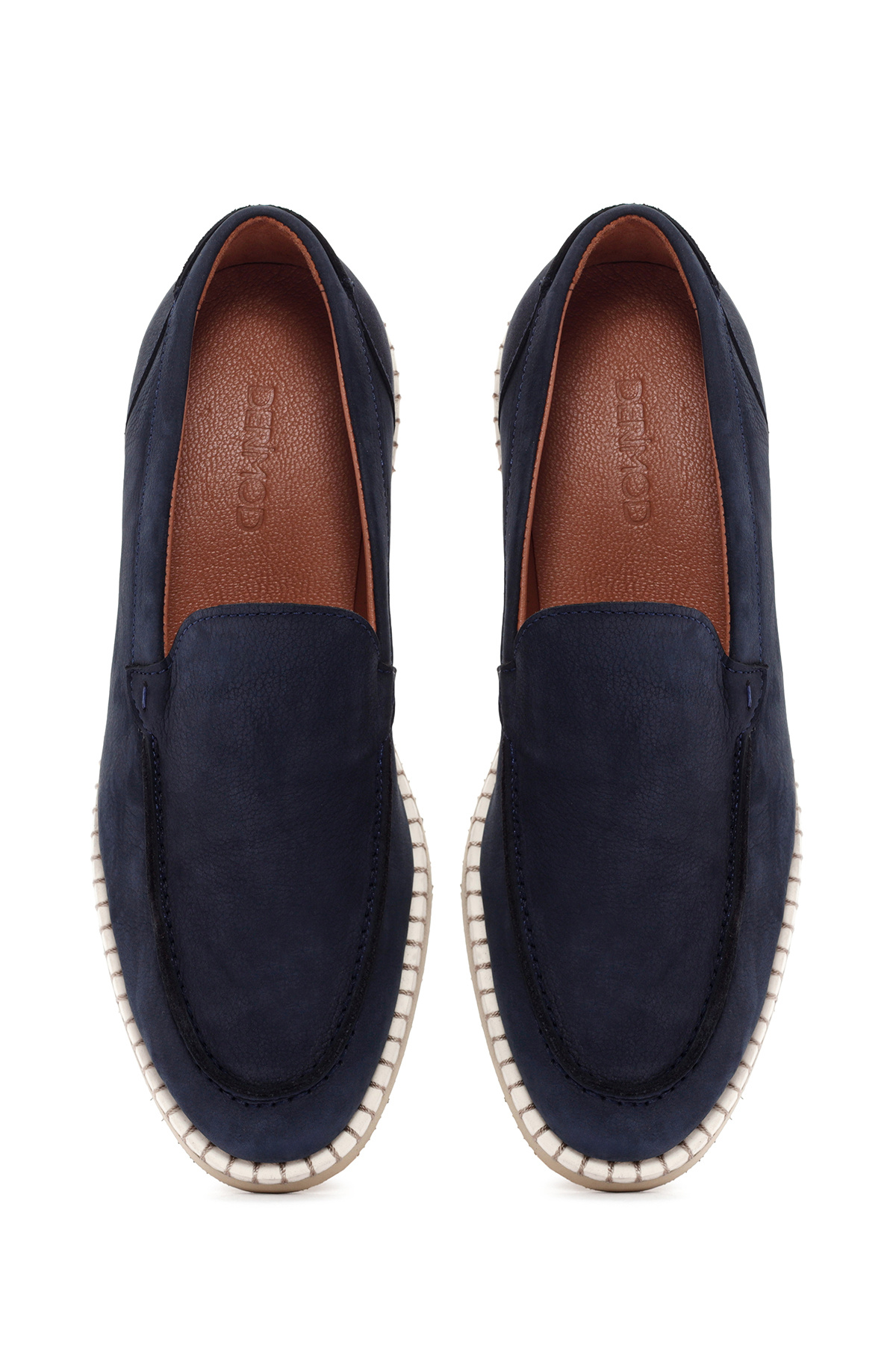 Derimod-Men's Navy Blue Nubuck Genuine Leather Penny Loafer Shoes Casual Daily Shoes 24Sfd6361V3 7